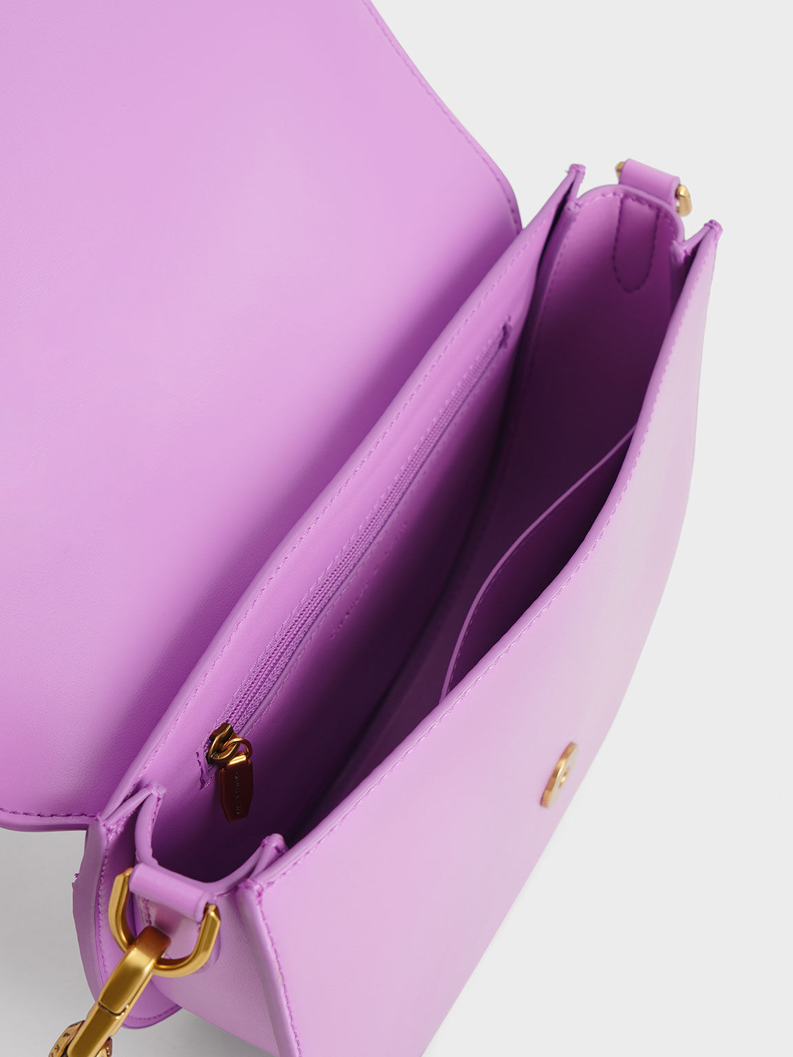 Purple Gabine Saddle Bag - CHARLES & KEITH US
