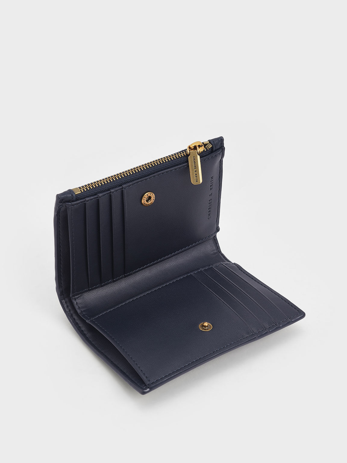 Navy Gemma Quilted Card Holder - CHARLES & KEITH US