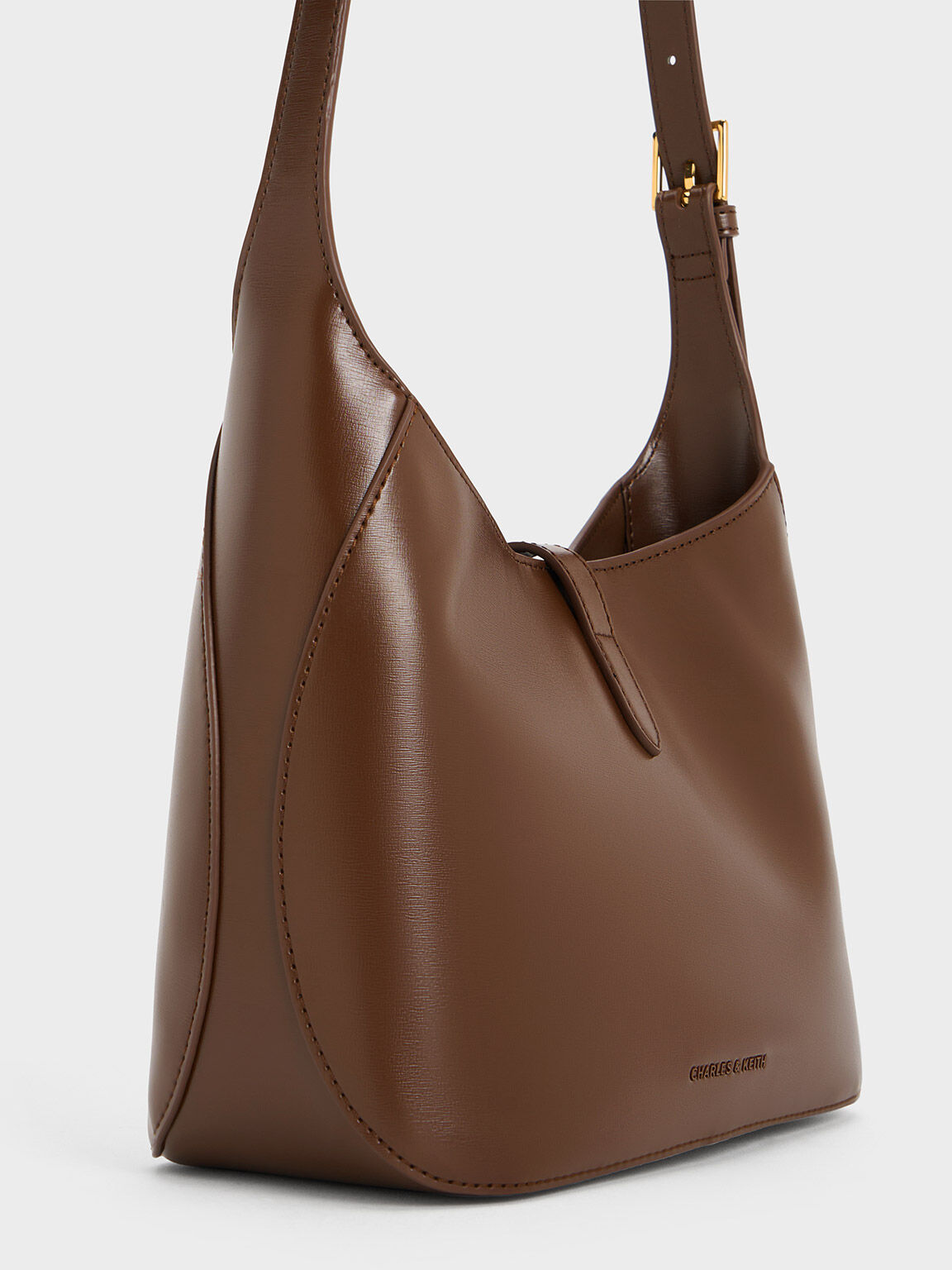Wisteria Belted Shoulder Bag - Dark Brown