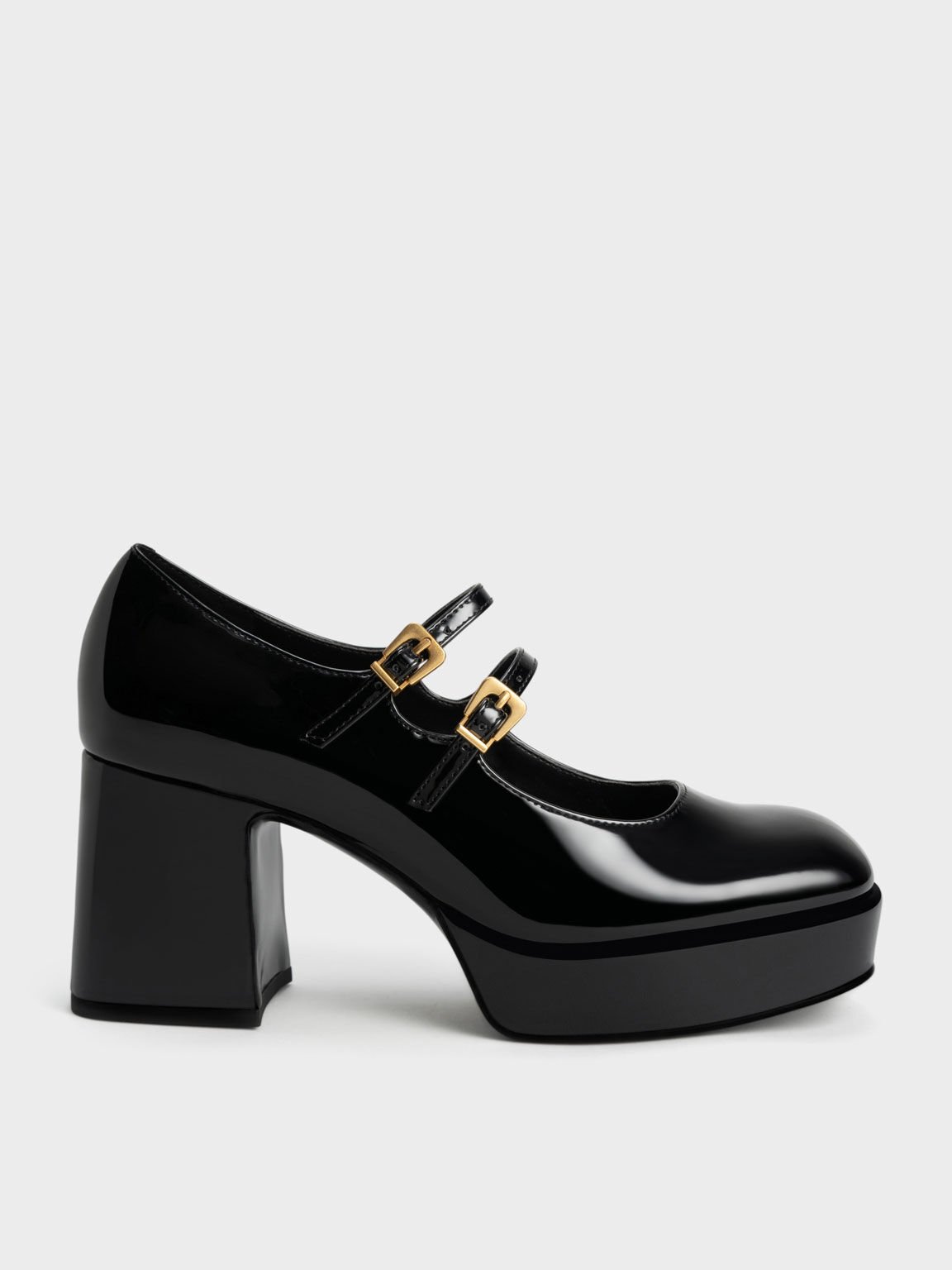 Jaylin Patent Block Heel Mary Janes, Black, hi-res