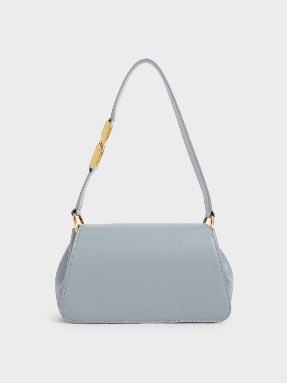 Steel Blue Esme Buckle Detail Shoulder Bag - CHARLES & KEITH OM