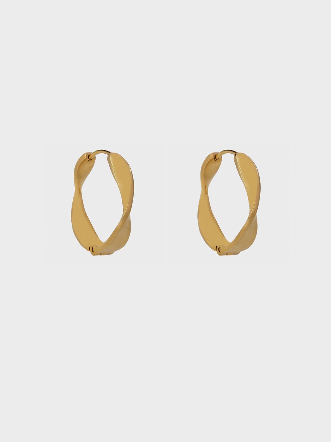 Lena Twist Hoop Earrings, Gold, hi-res