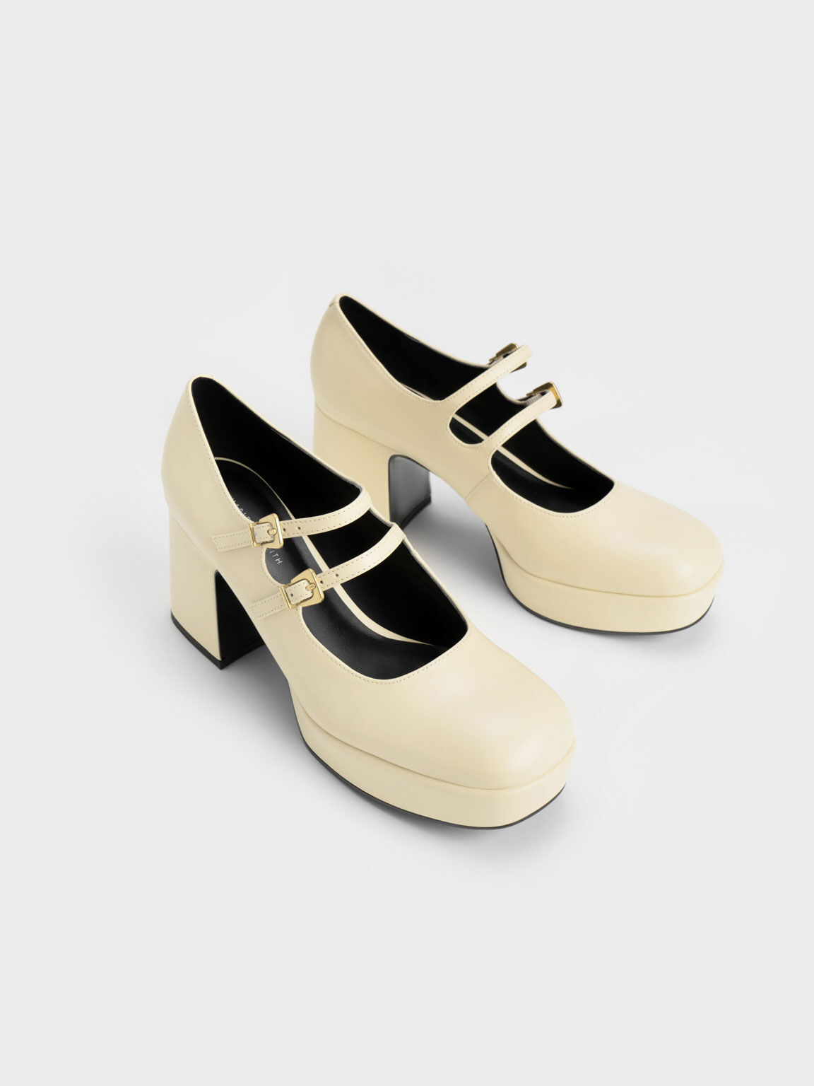 Jaylin Patent Block Heel Mary Janes, Yellow, hi-res