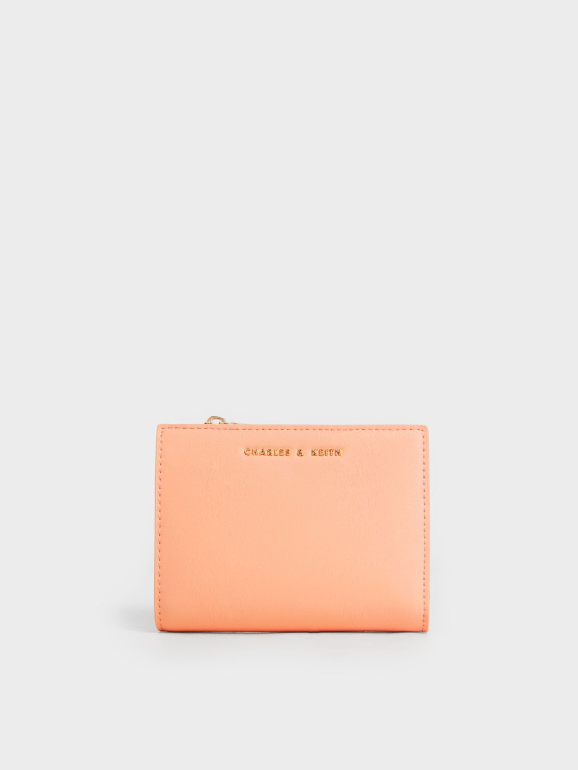 Orange Mini Top Zip Small Wallet - CHARLES & KEITH US