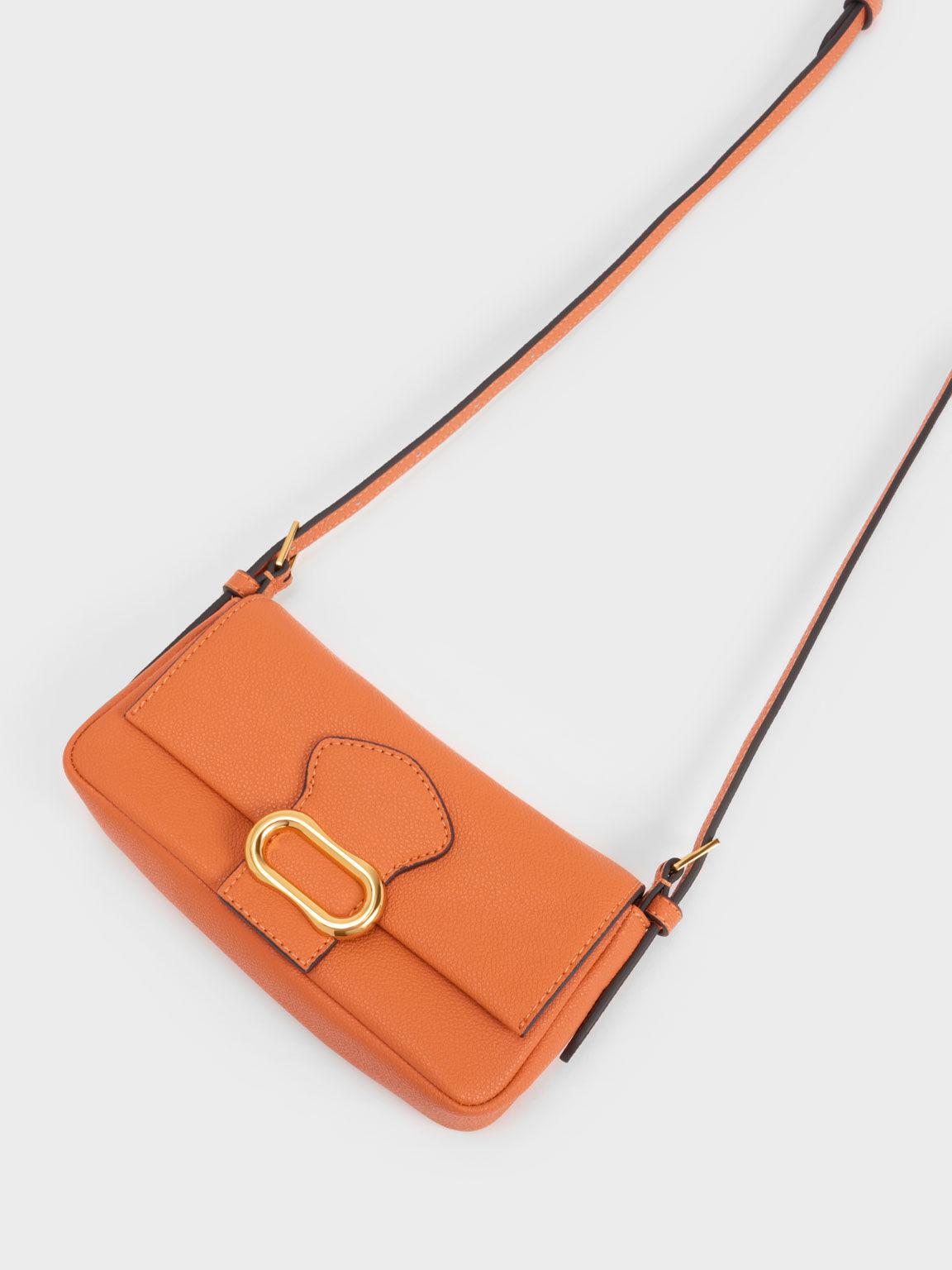 Daki Belted Shoulder Bag, Orange, hi-res