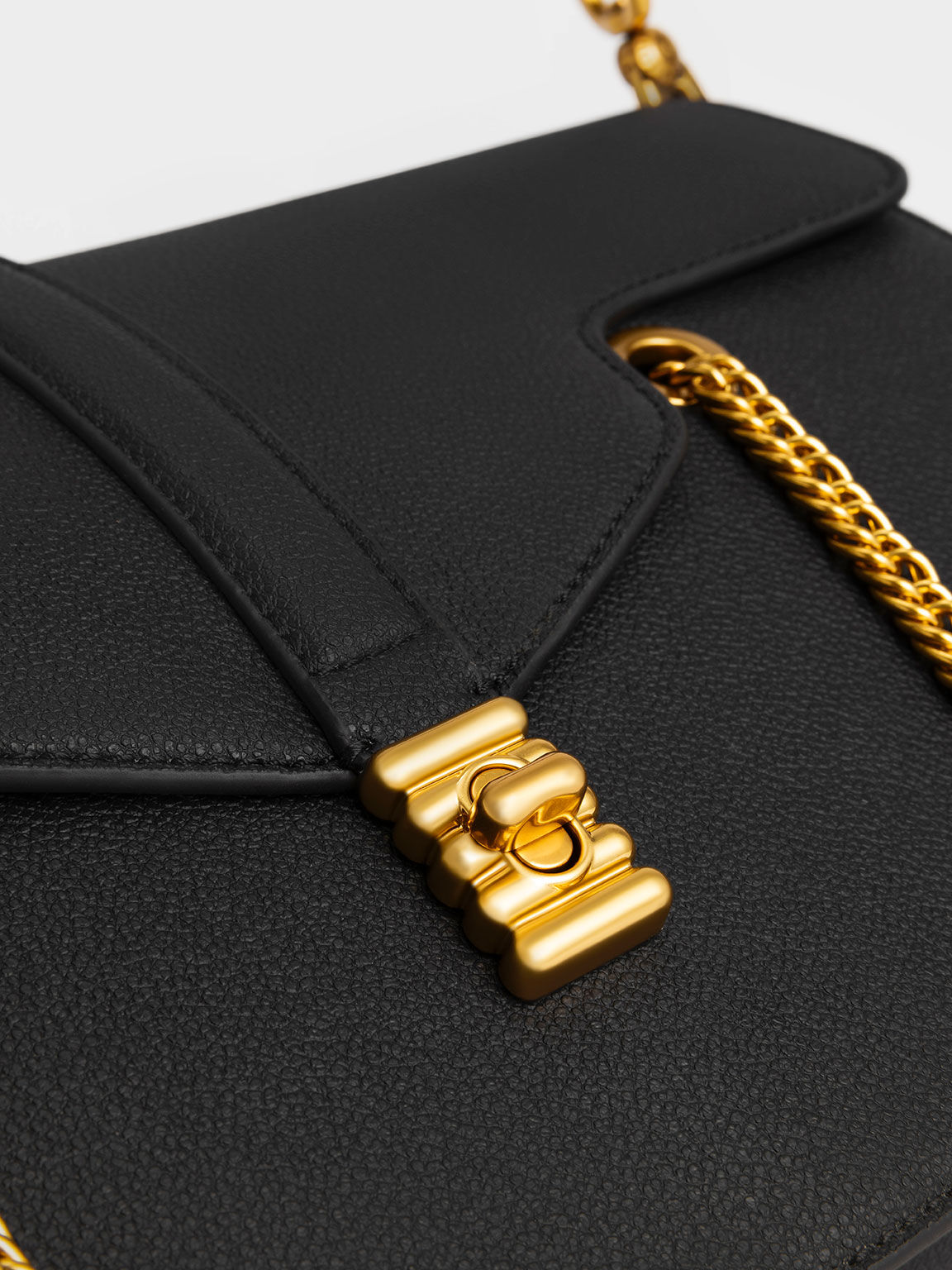 Black Blair Double Chain Handle Bag - CHARLES & KEITH International