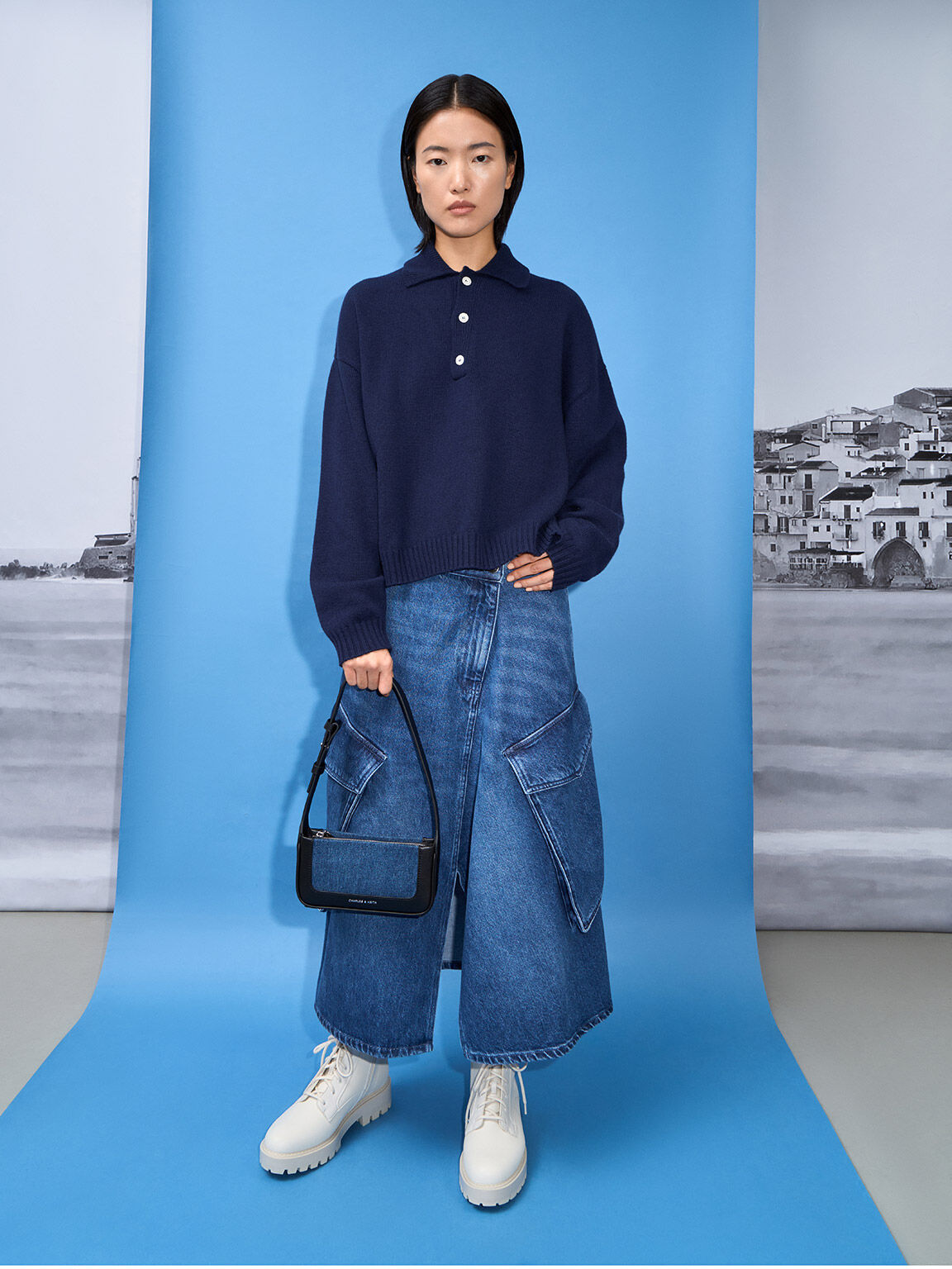 Daylla Denim Shoulder Bag, Denim Blue, hi-res