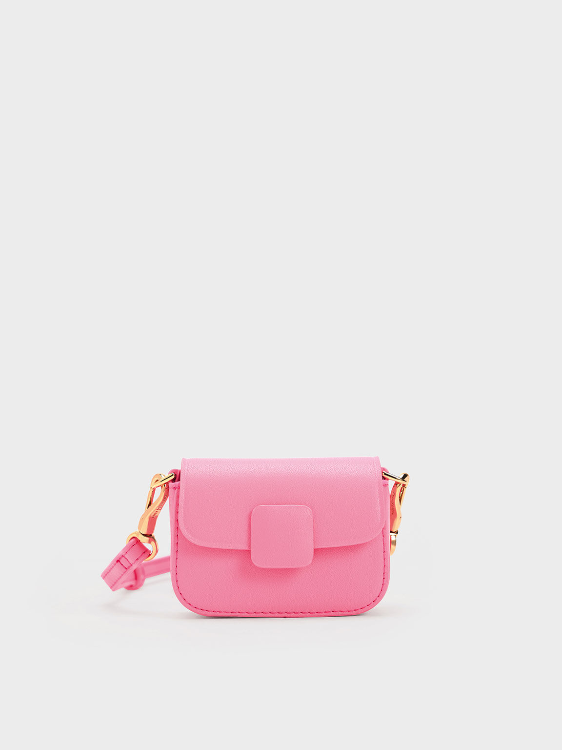 Light Pink Chain Handle Strawberry-Print Vanity Pouch - CHARLES & KEITH US