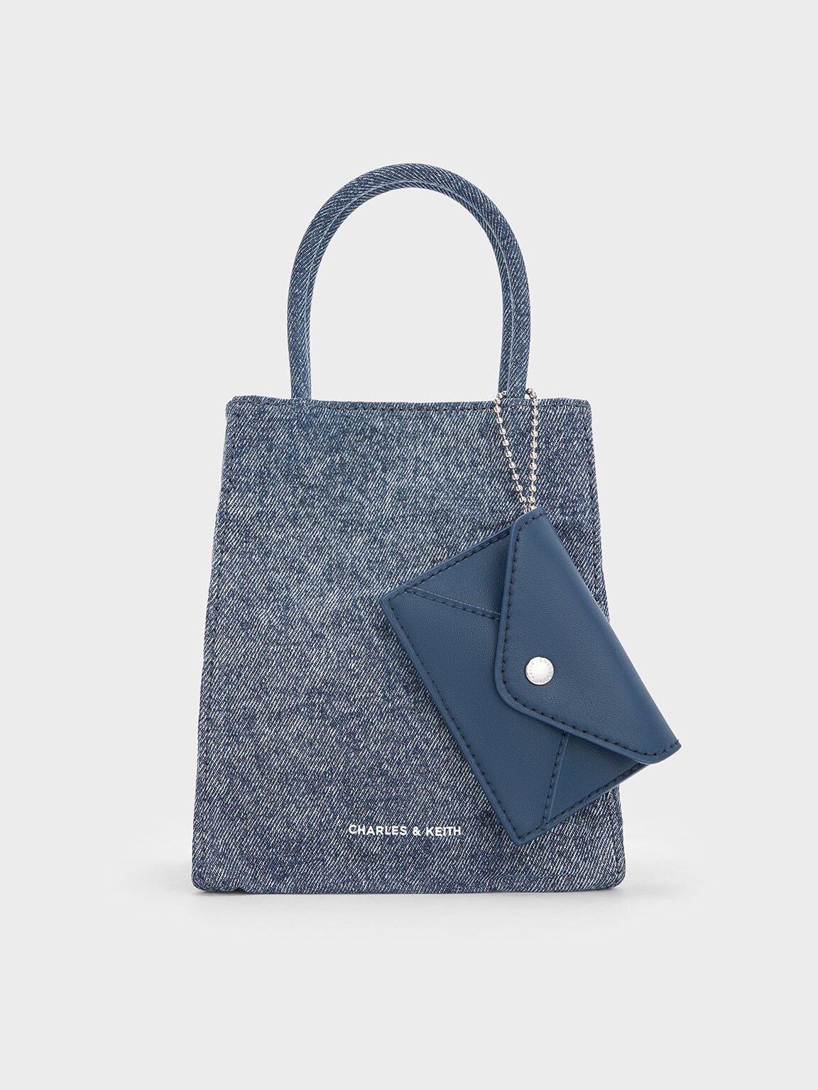 Matina Denim Elongated Tote Bag, Denim Blue, hi-res