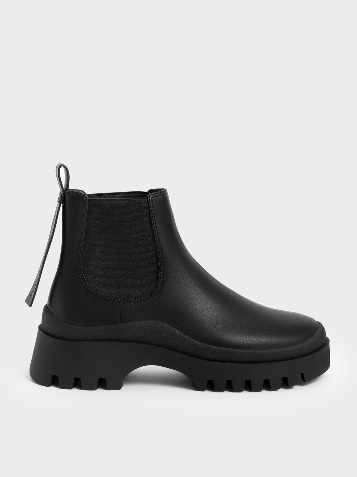 black platform chelsea booties