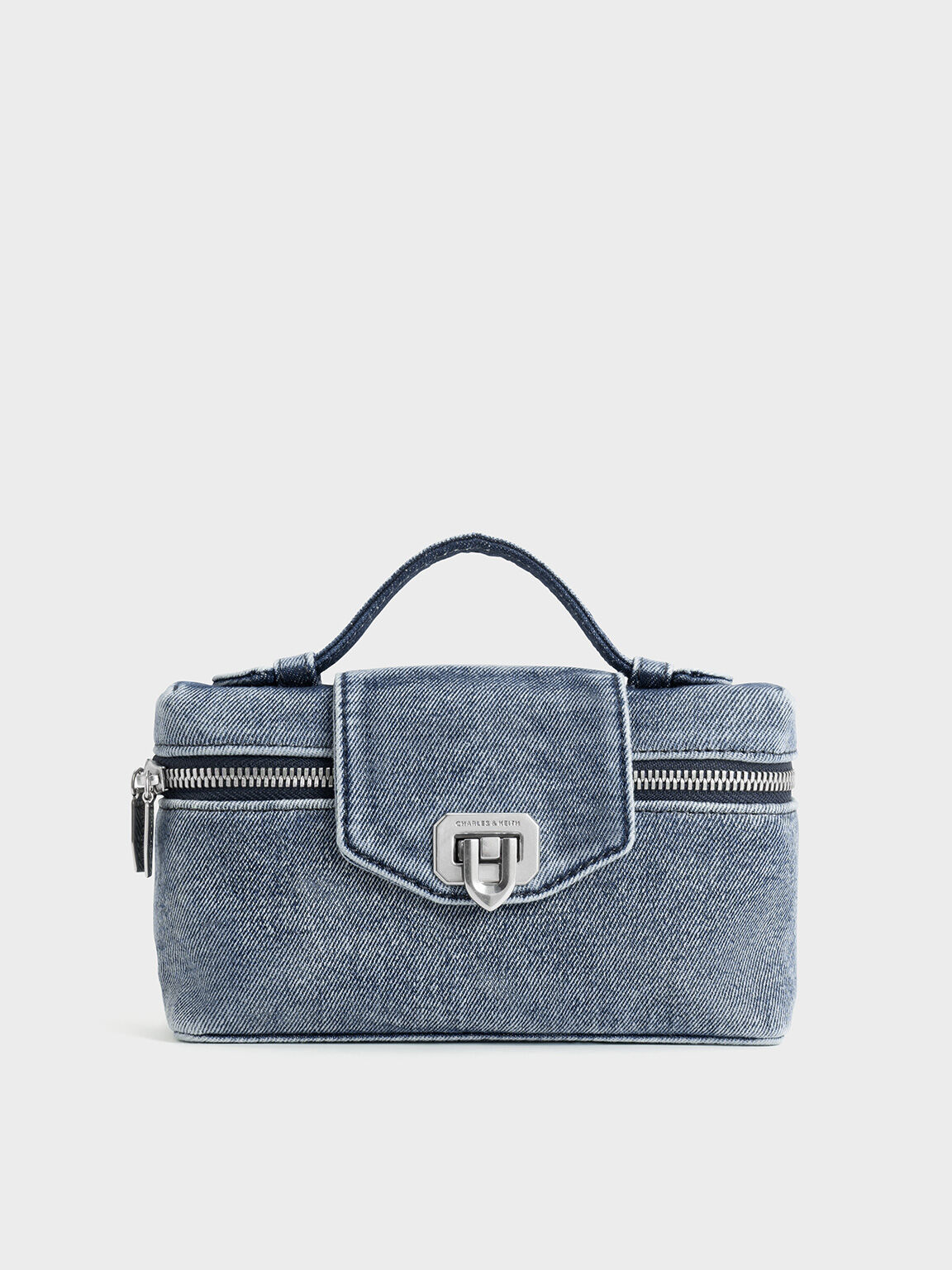 Arwen Denim Top Handle Vanity Bag, Denim Blue, hi-res