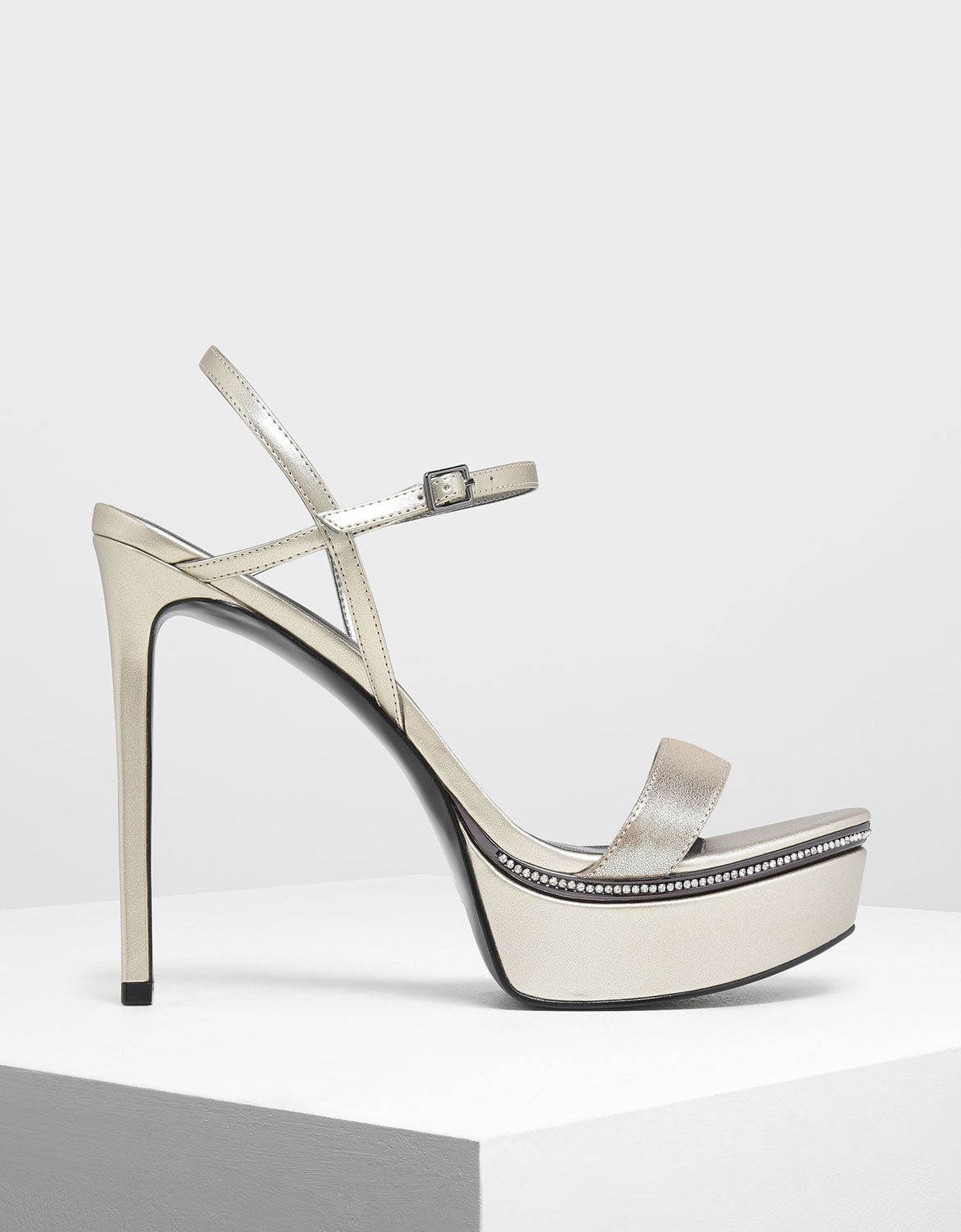 sparkle platform heels