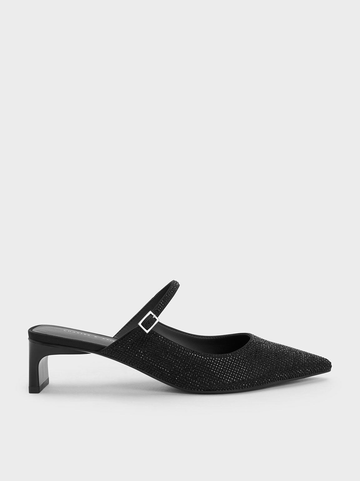 Pointed Toe Low Heels Mule Sandals