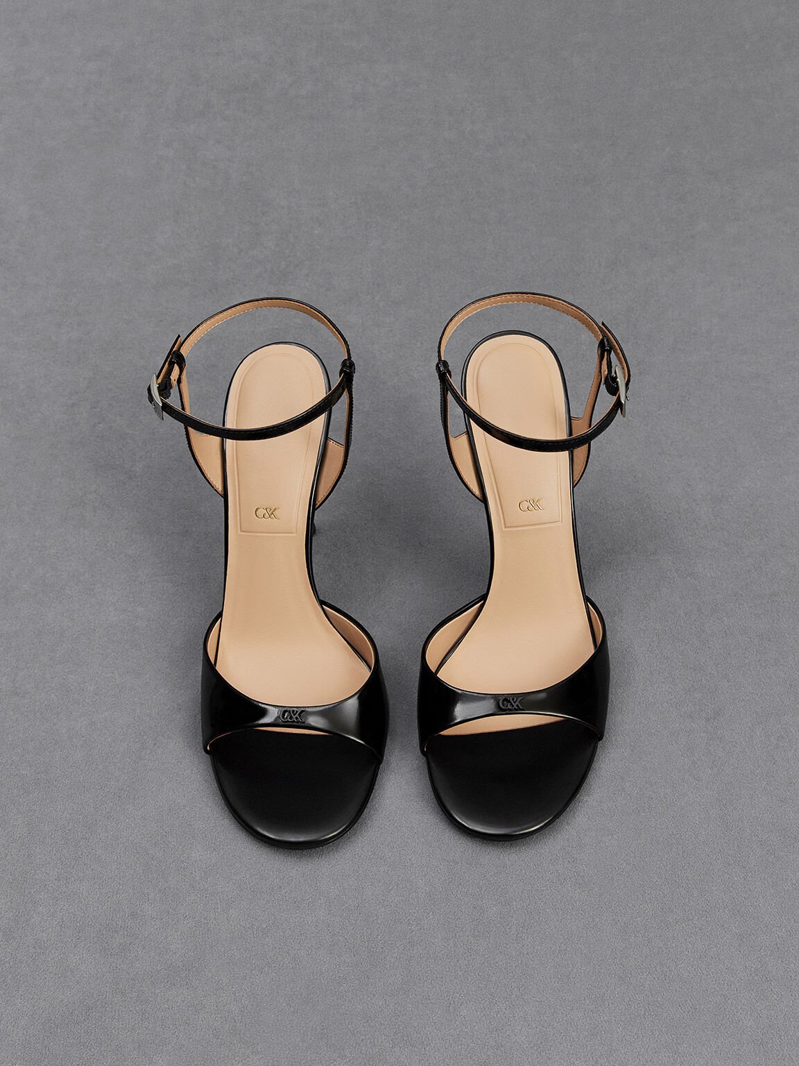 Black Box Leather Ankle-Strap Pumps - CHARLES & KEITH SG