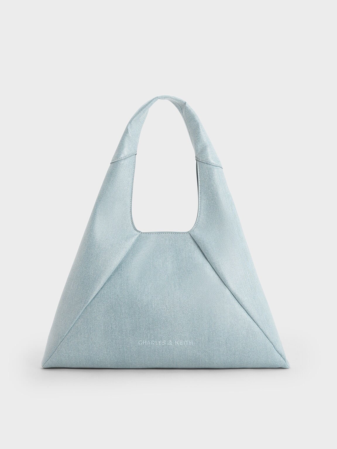 Bolso hobo Bosie holgado de denim, Azul mezclilla, hi-res