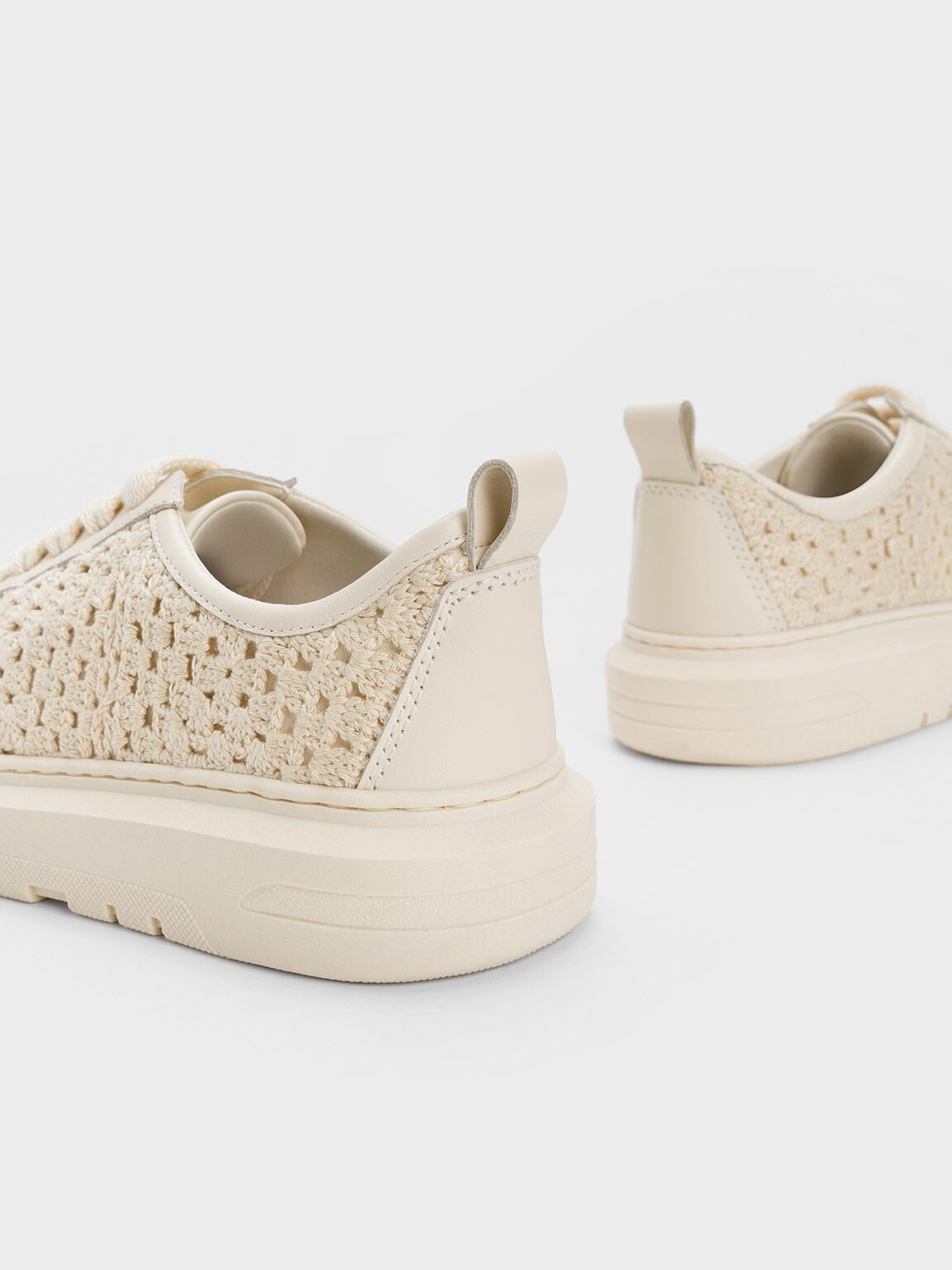 Leather US Crochet - & Sneakers Chalk CHARLES KEITH &