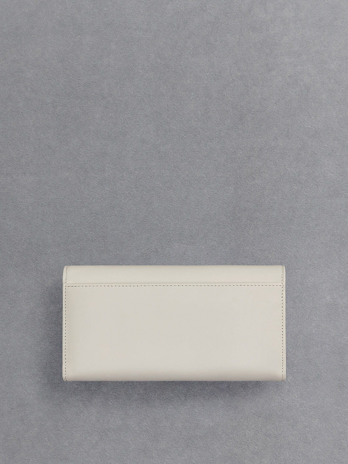 Leather Chain-Strap Wallet - White