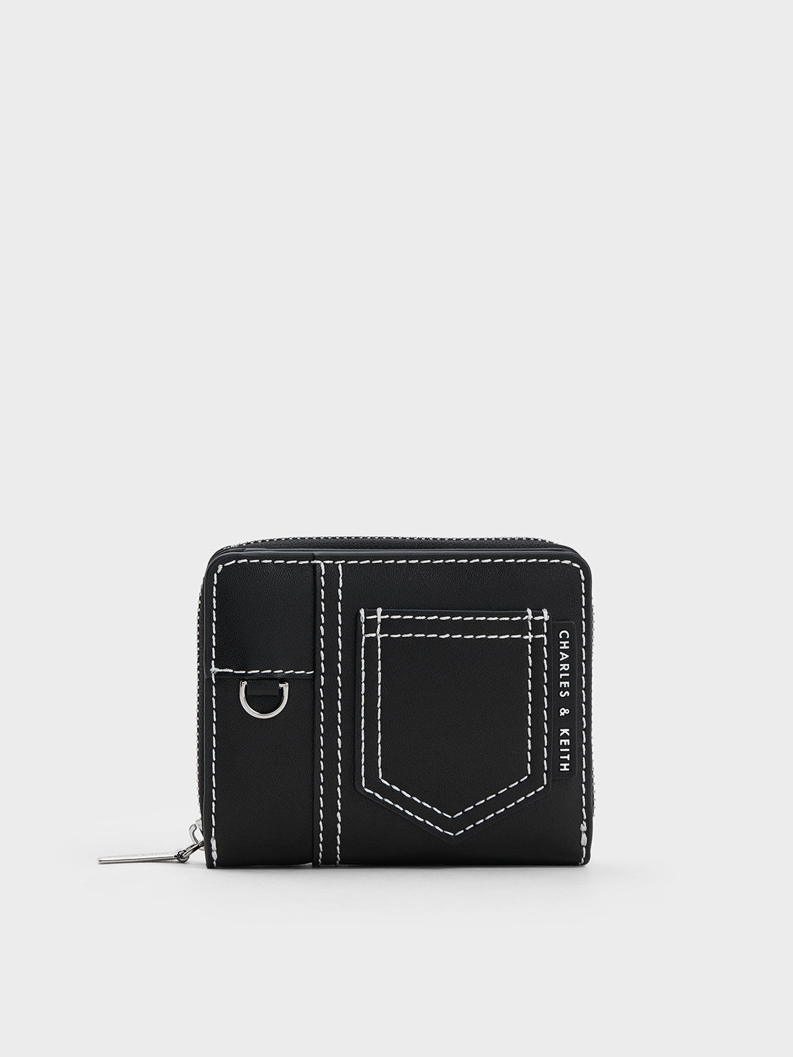 Black Front Flap Long Wallet - CHARLES & KEITH MY