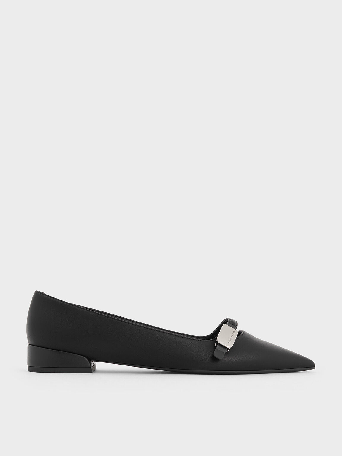 Robbie Pointed-Toe Ballet Flats, Black, hi-res