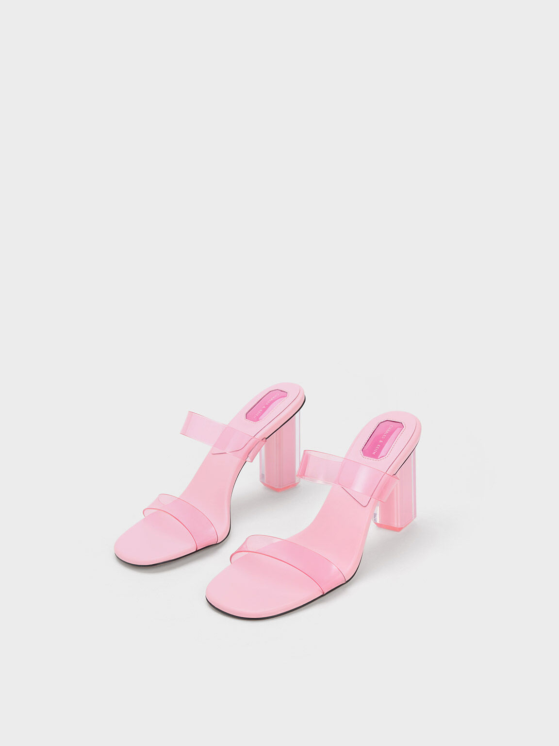 Fia Geometric Heel Mules - Light Pink