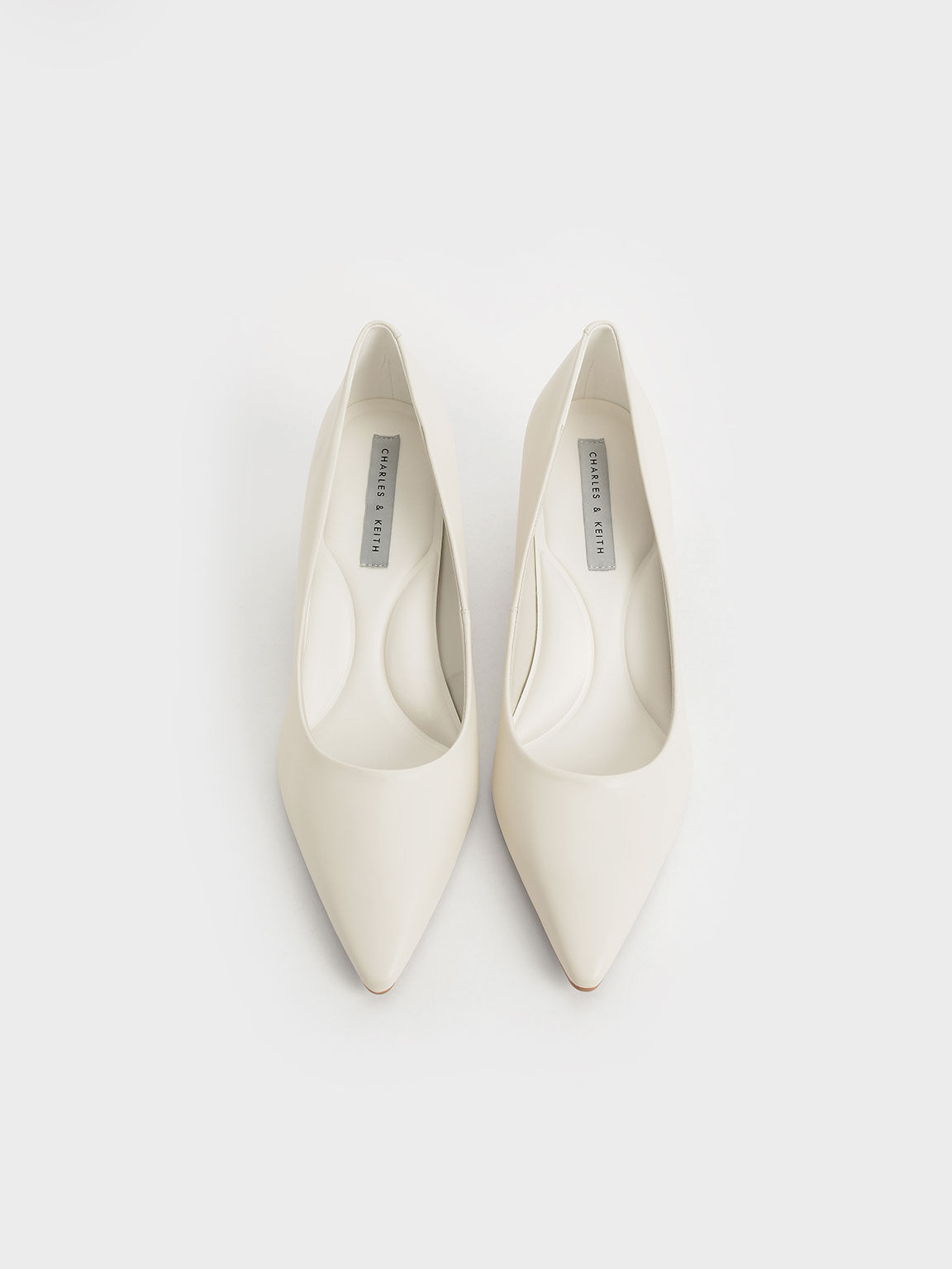 Nude Emmy Pointed Kitten Heel Pumps - CHARLES & KEITH US