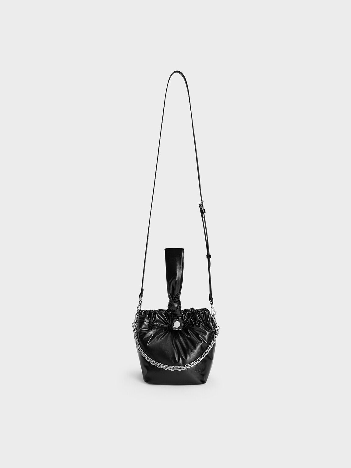 Caia Knotted Dumpling Bag, Noir, hi-res