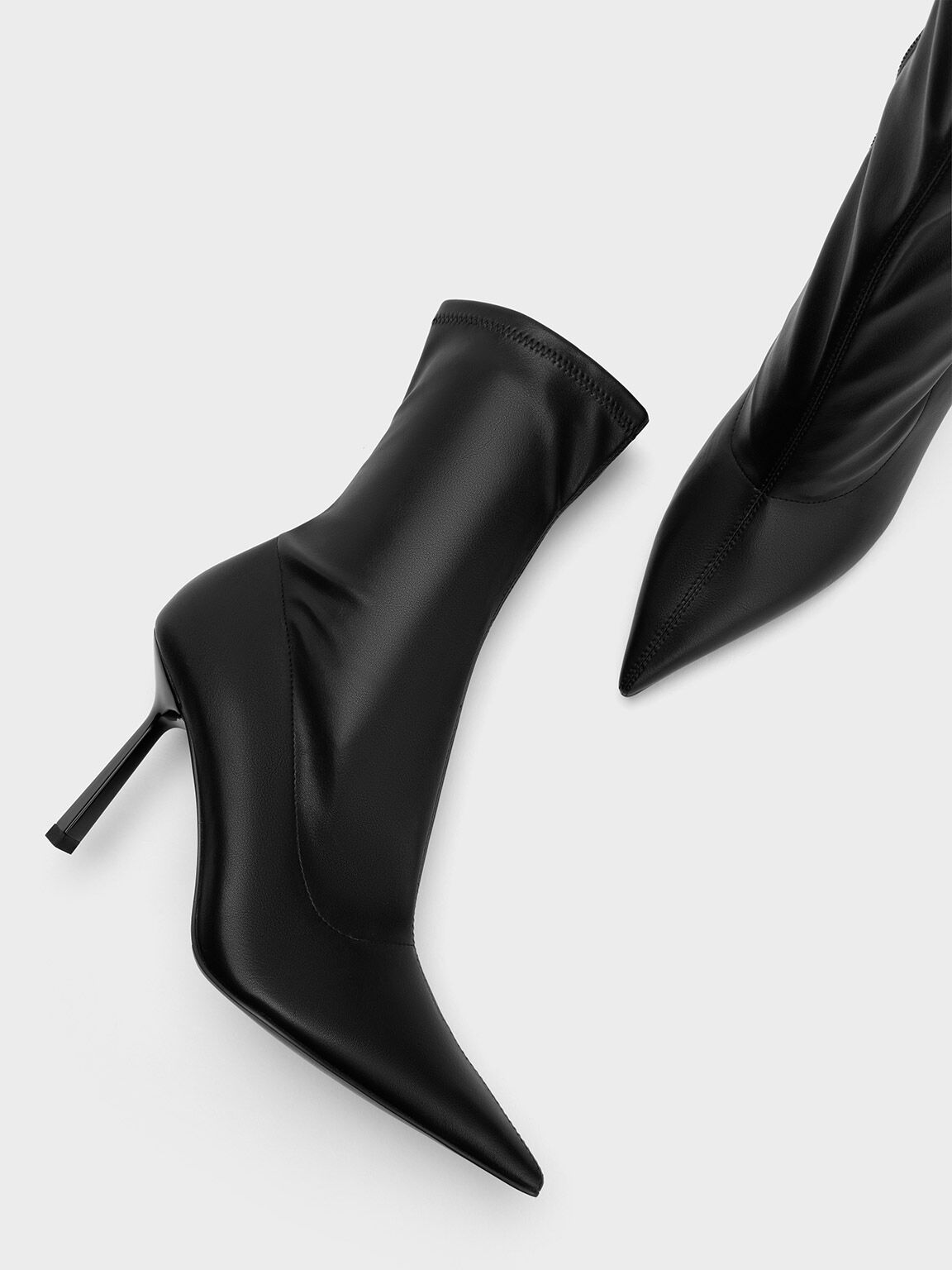 Praise Wide Fit Black Textured Zip Peep Toe Ankle Boots | SIMMI London