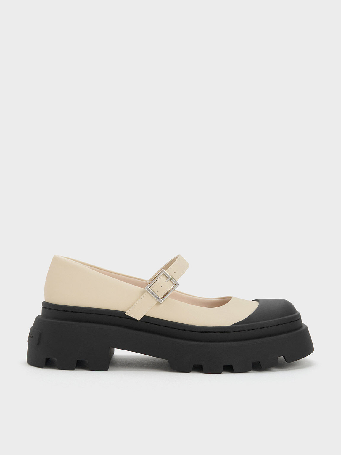 Chalk Indra Two-Tone Platform Mary Janes - CHARLES & KEITH US