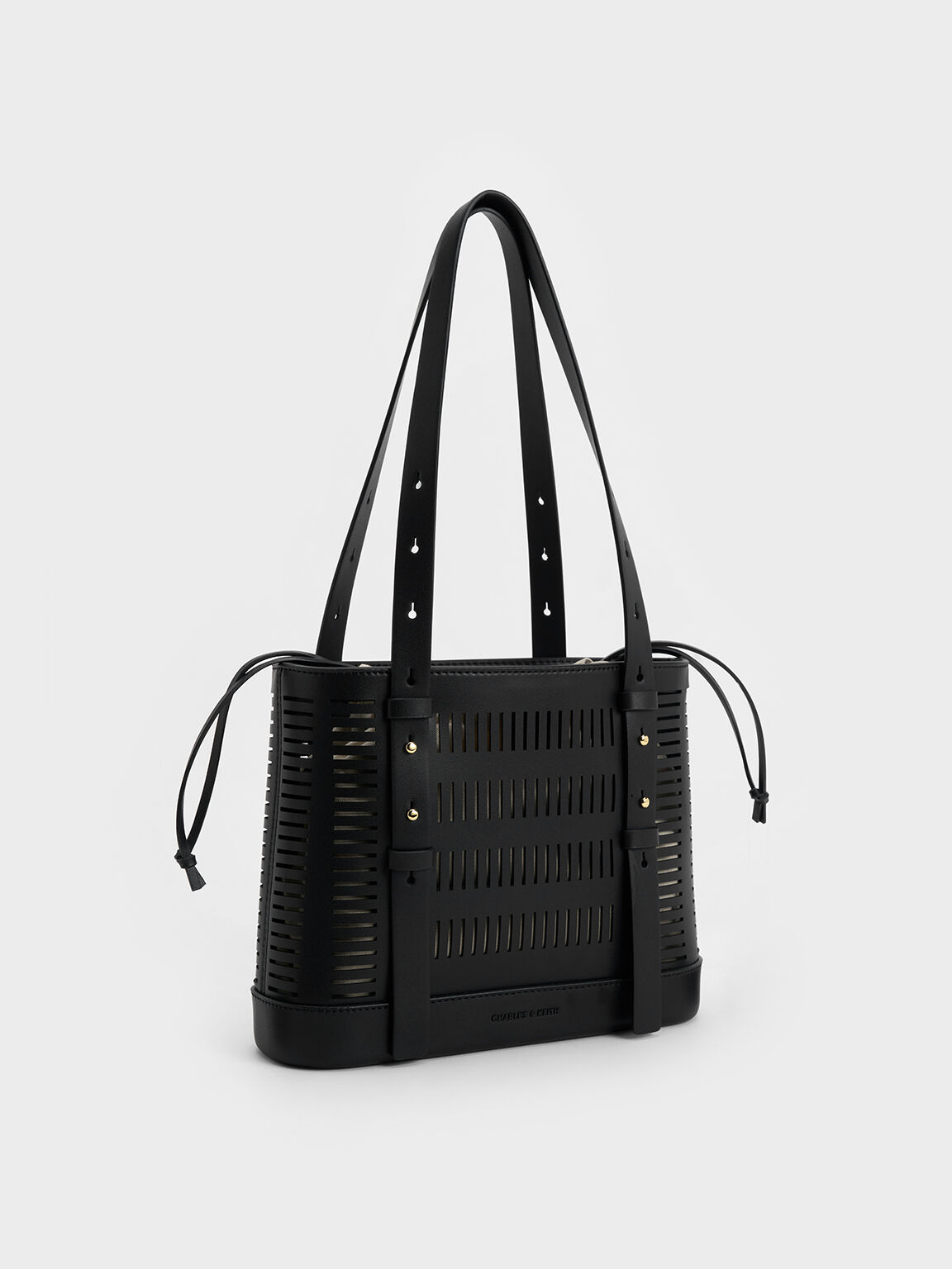 Delphi Cut-Out Bucket Bag, Black, hi-res