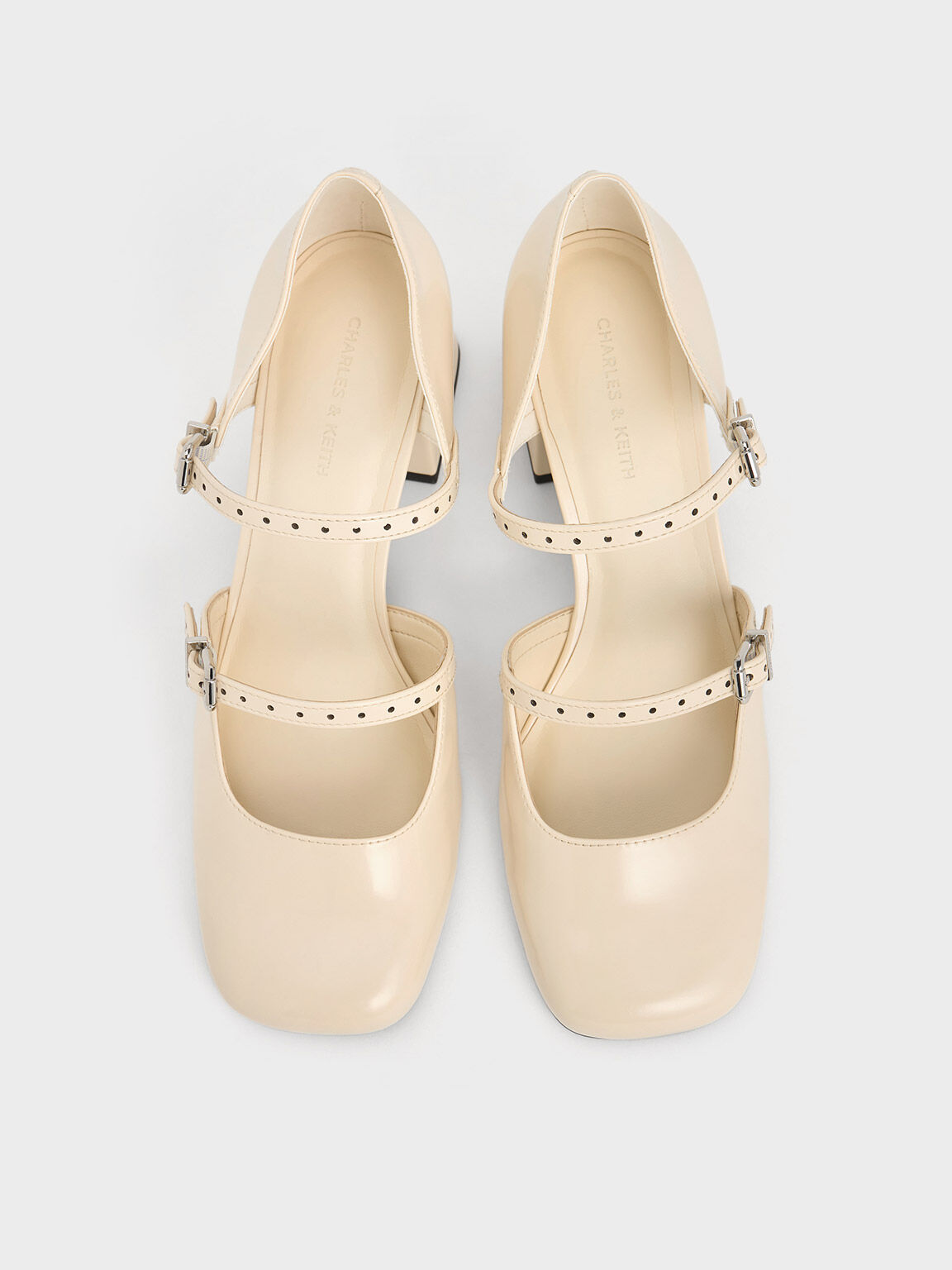 Double-Strap D'Orsay Pumps, Beige, hi-res