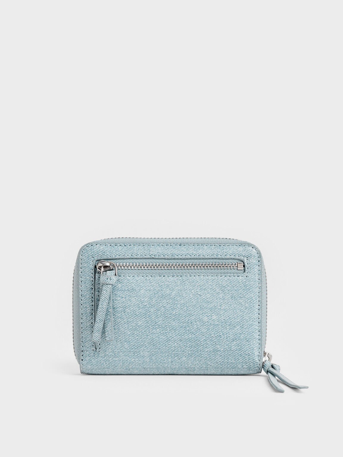 Xylia Denim Zip-Around Wallet, Denim Blue, hi-res