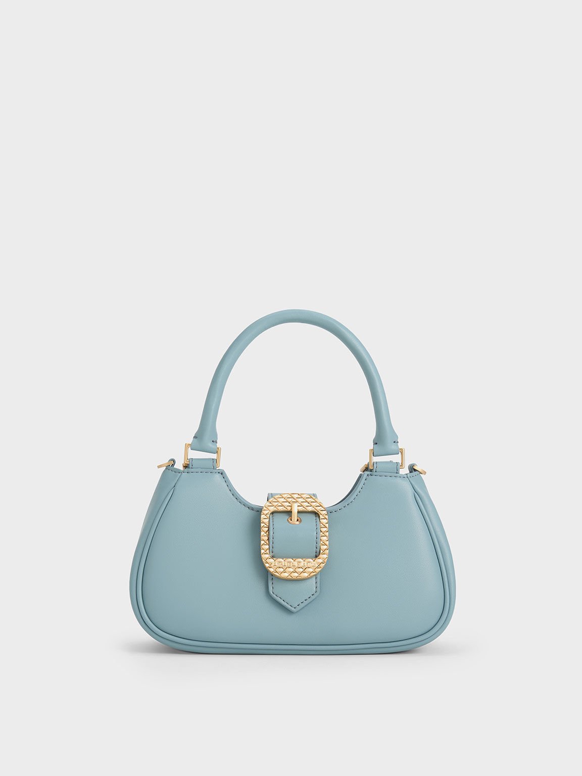 Denim Blue Anthea Denim Contrast-Trim Shoulder Bag | CHARLES & KEITH