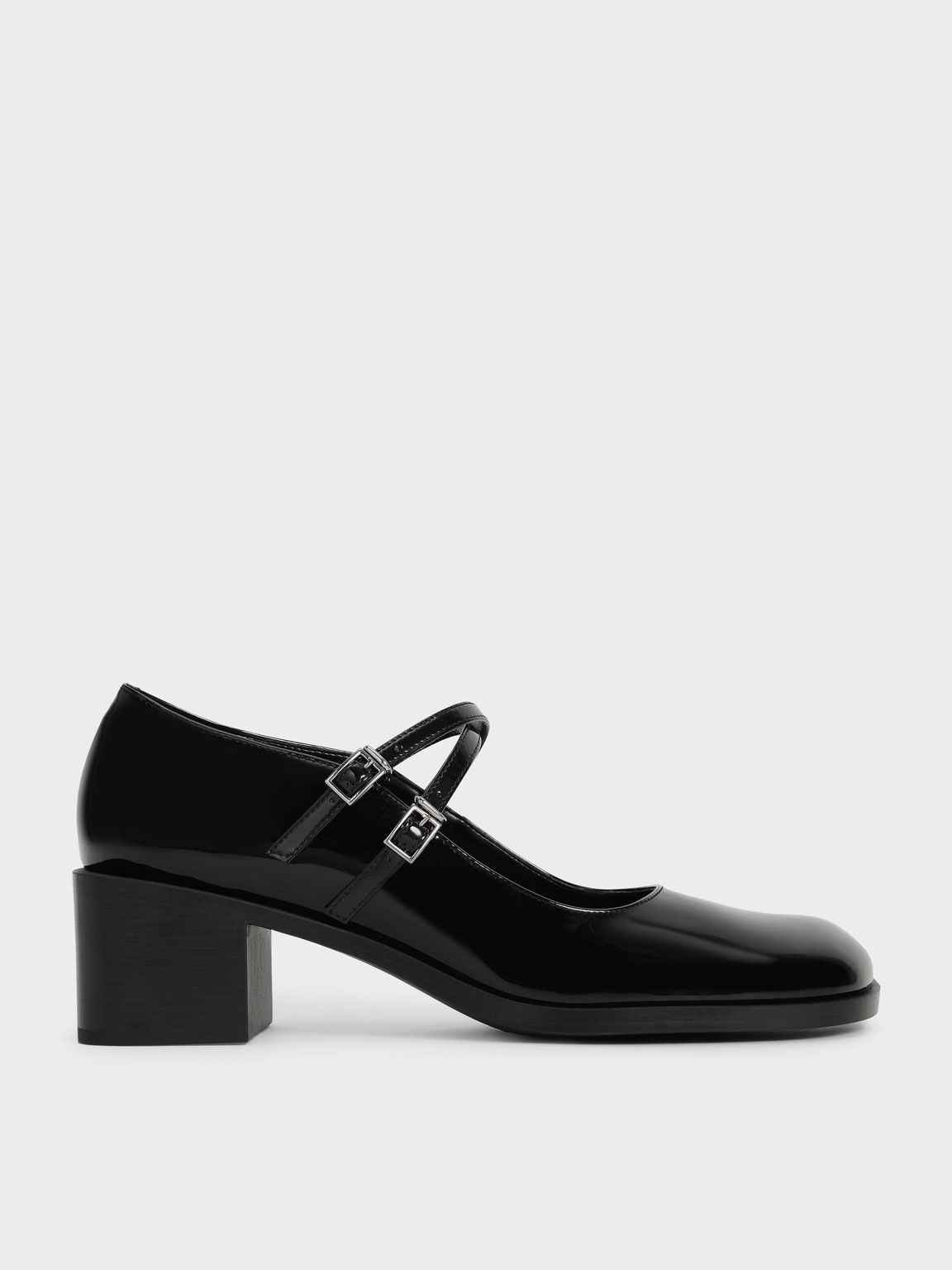 Charles & Keith Heeled Ankle Boots in Black Patent