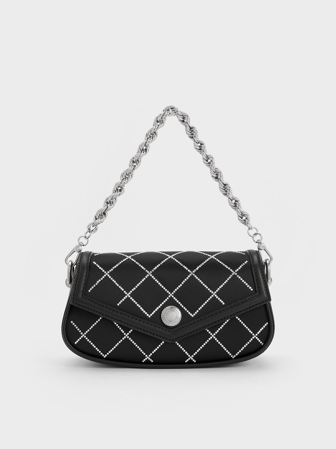 Women's Argyle Quilted Shoulder Bag, Chain Strap Large Capacity