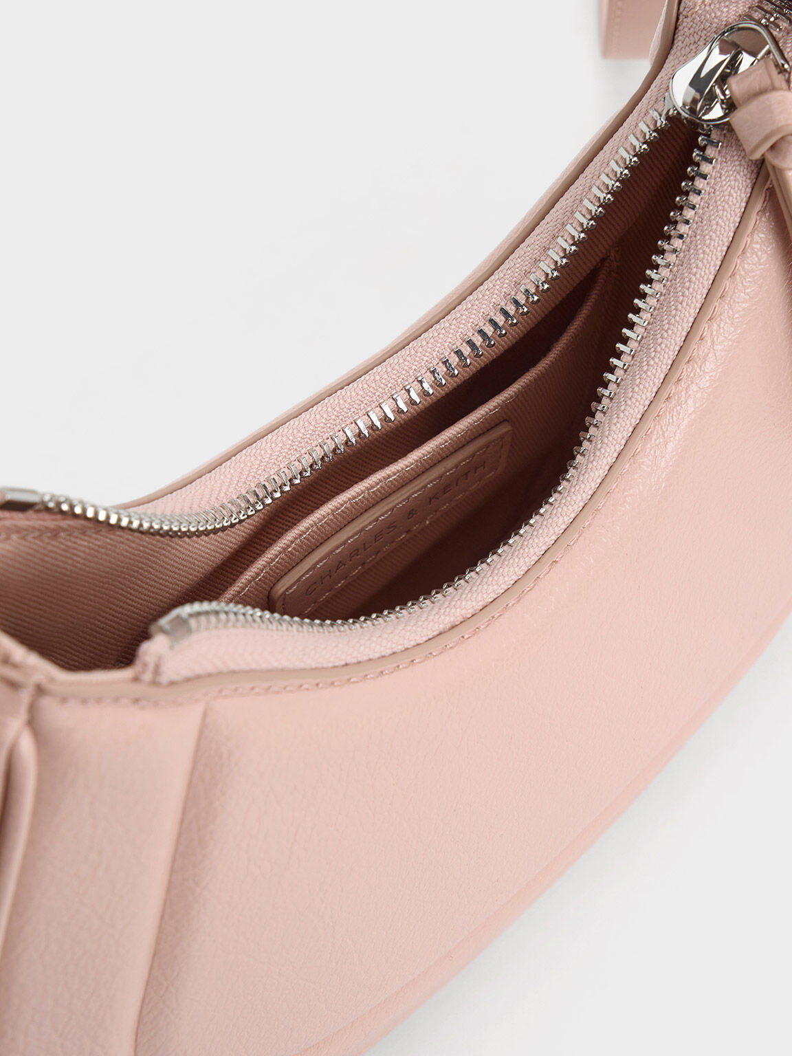 Petra Curved Shoulder Bag, Pink, hi-res