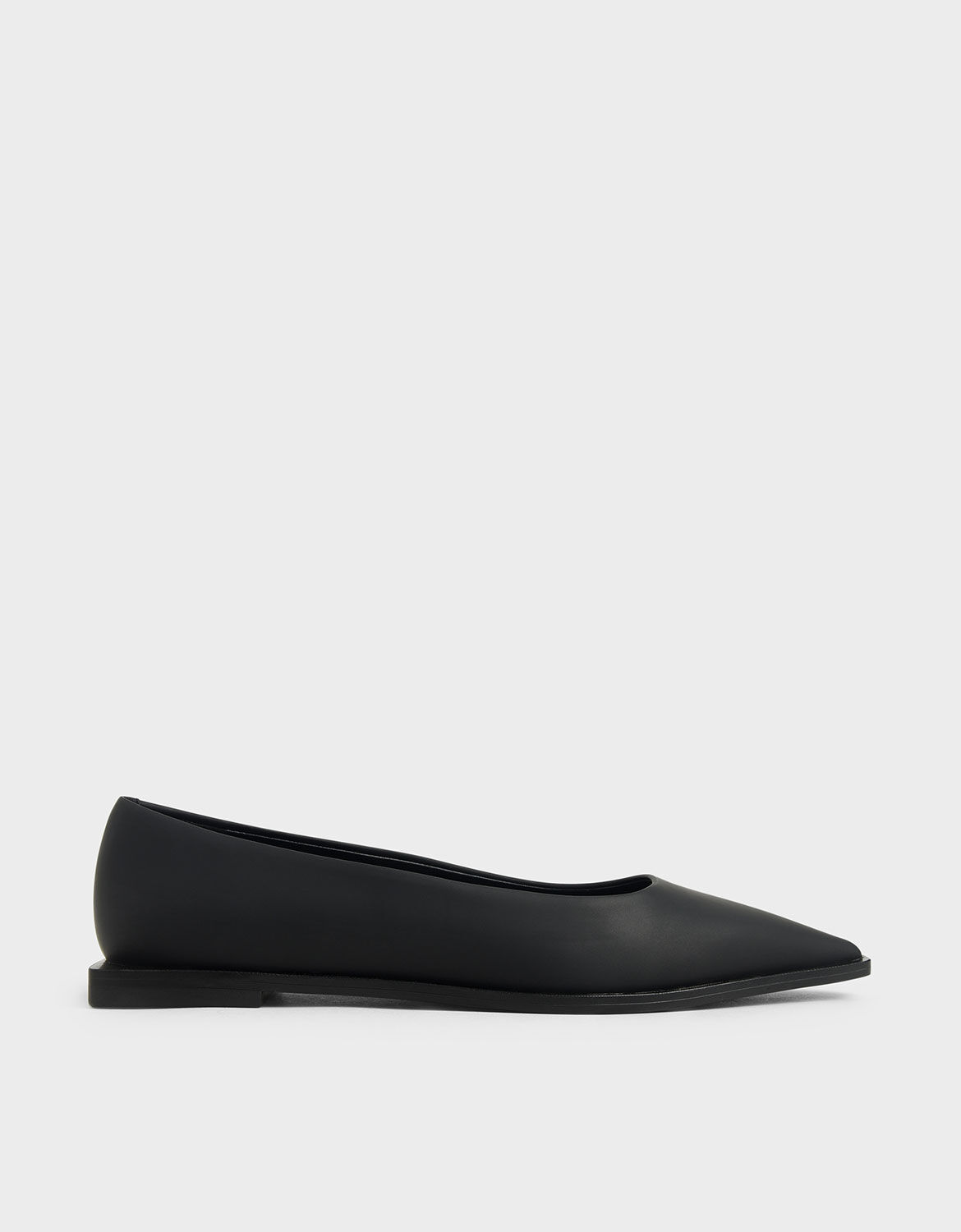 Black Pointed Toe Ballerina Flats 