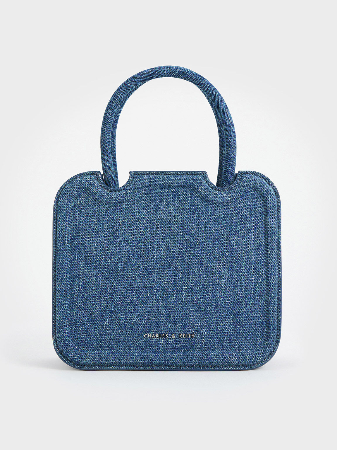 Perline Denim Sculptural Top Handle Bag, Denim Blue, hi-res