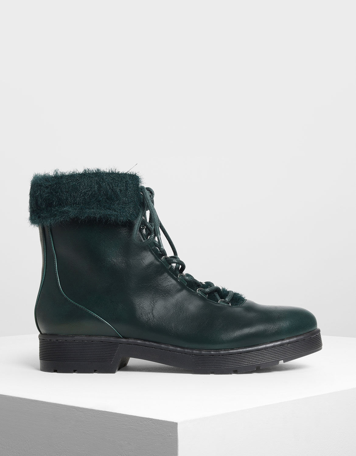 dark green combat boots