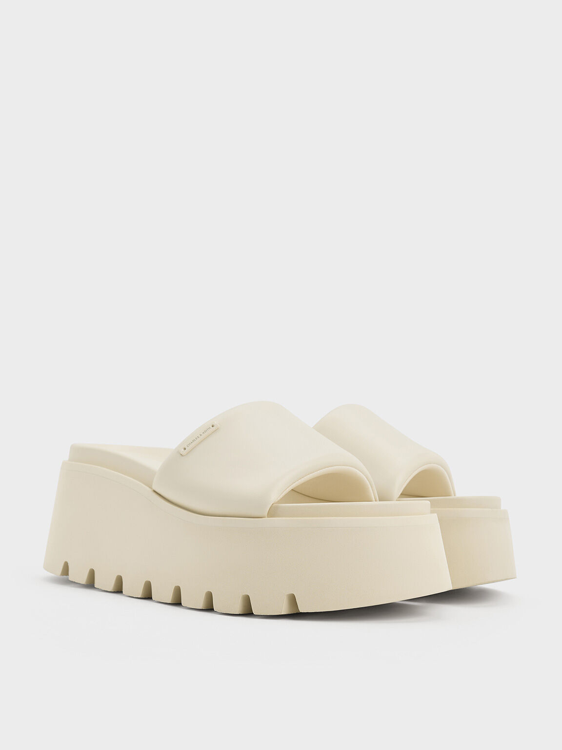 Puffy-Strap Flatform Sandals, Chalk, hi-res