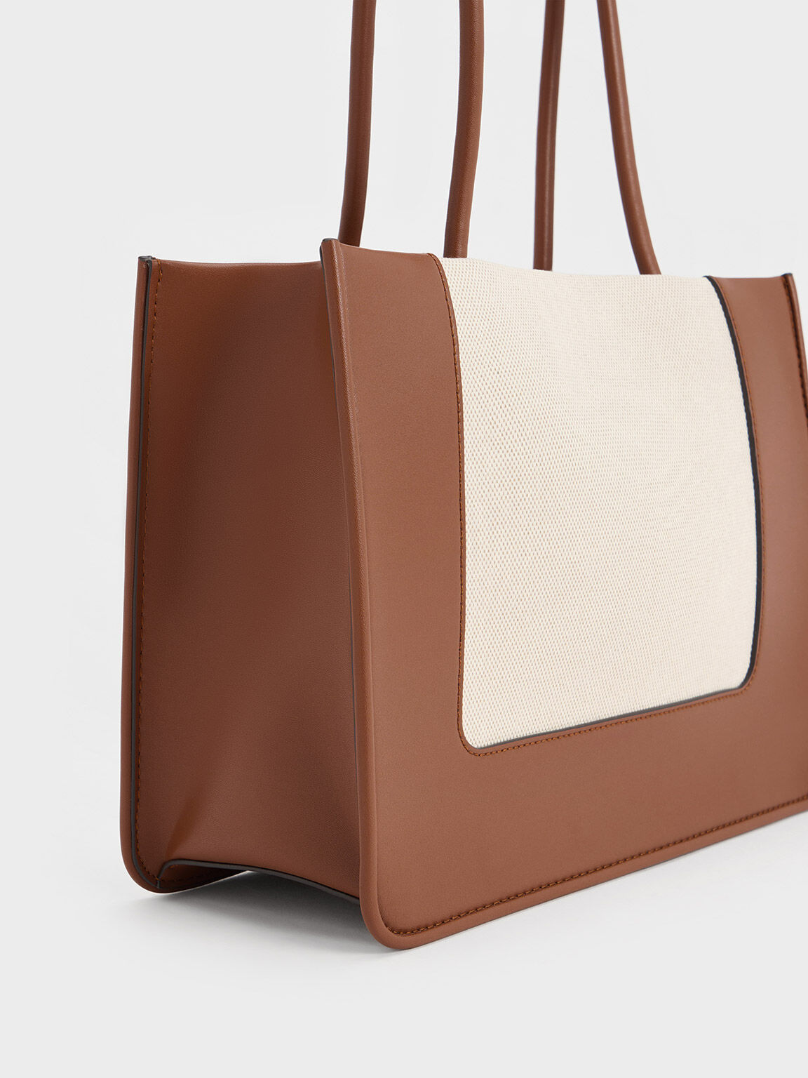 Tan Daylla Canvas Tote Bag - CHARLES & KEITH CA