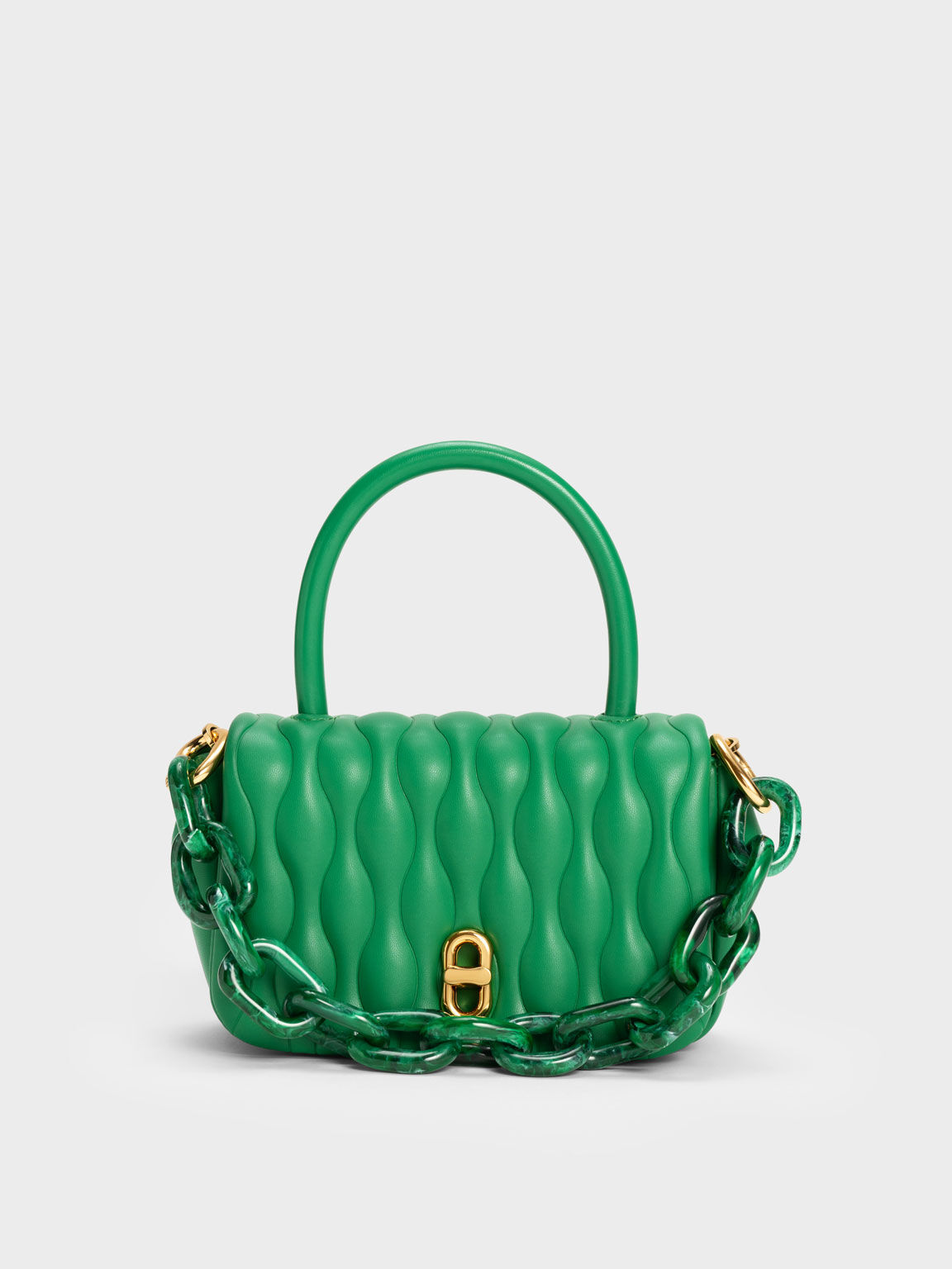 Iva Boxy Top Handle Bag - Green