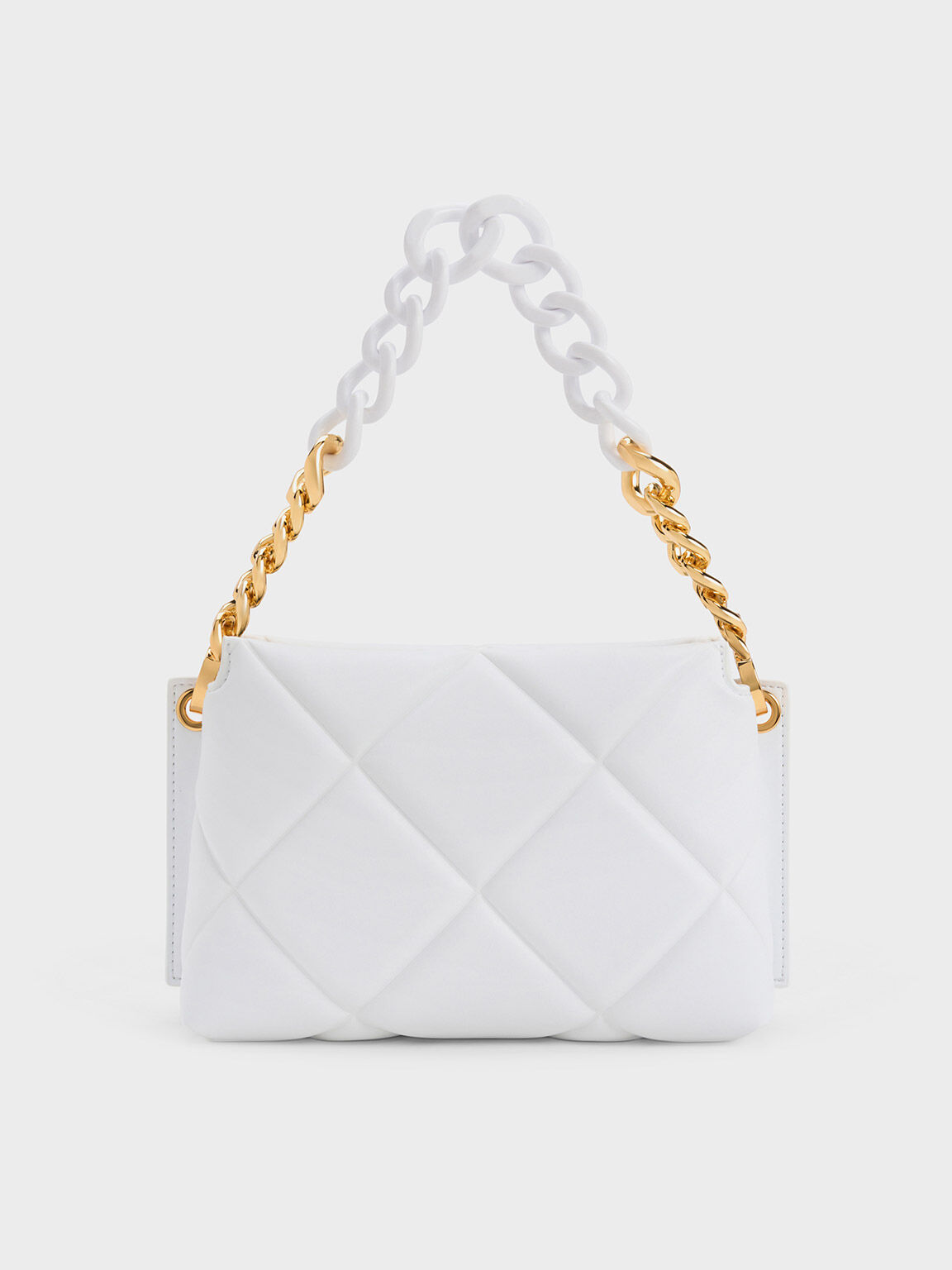 Danika Chunky Chain Padded Bag - White