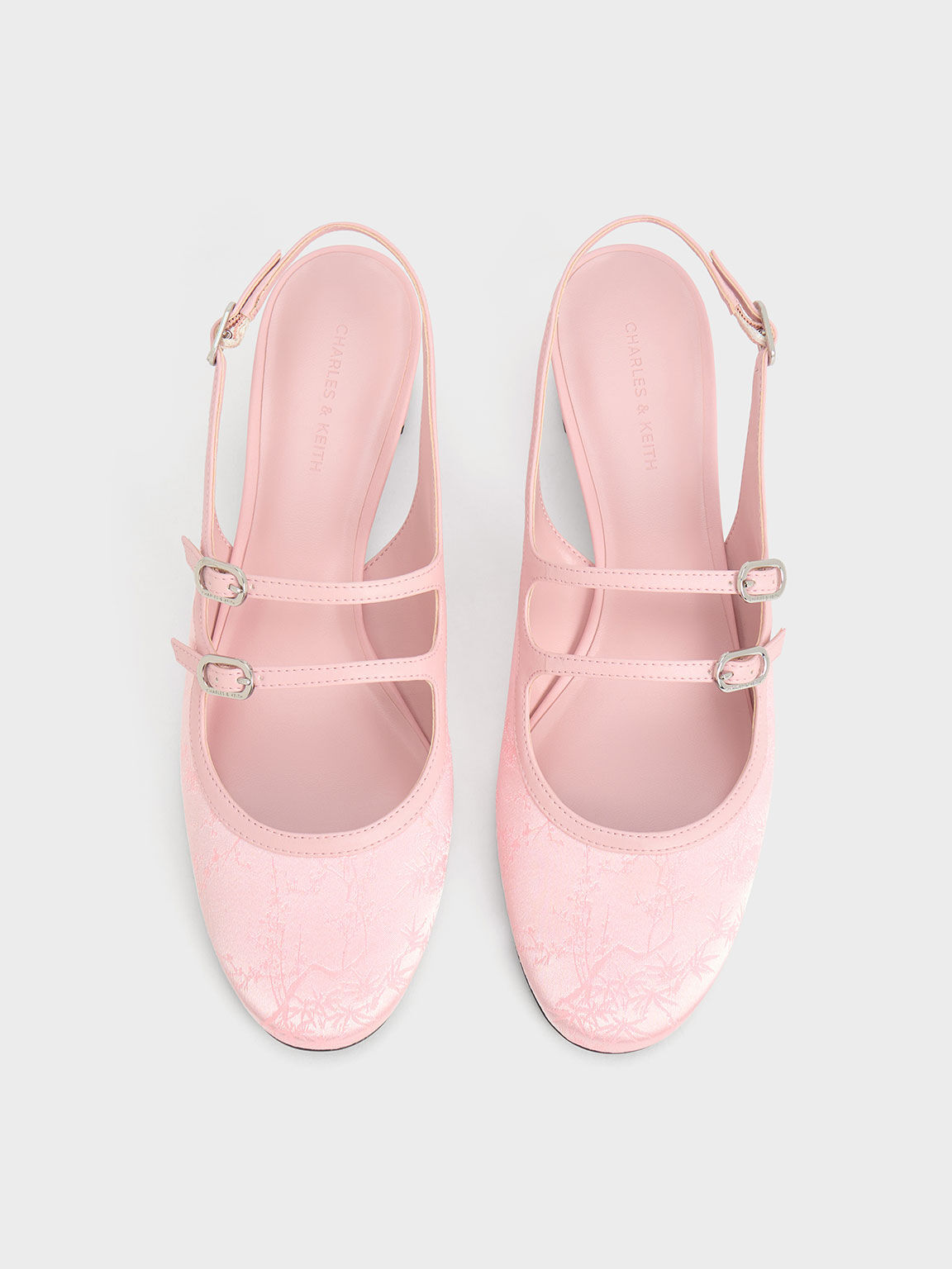 Light Pink Clementine Recycled Polyester Mary Jane Pumps - CHARLES 