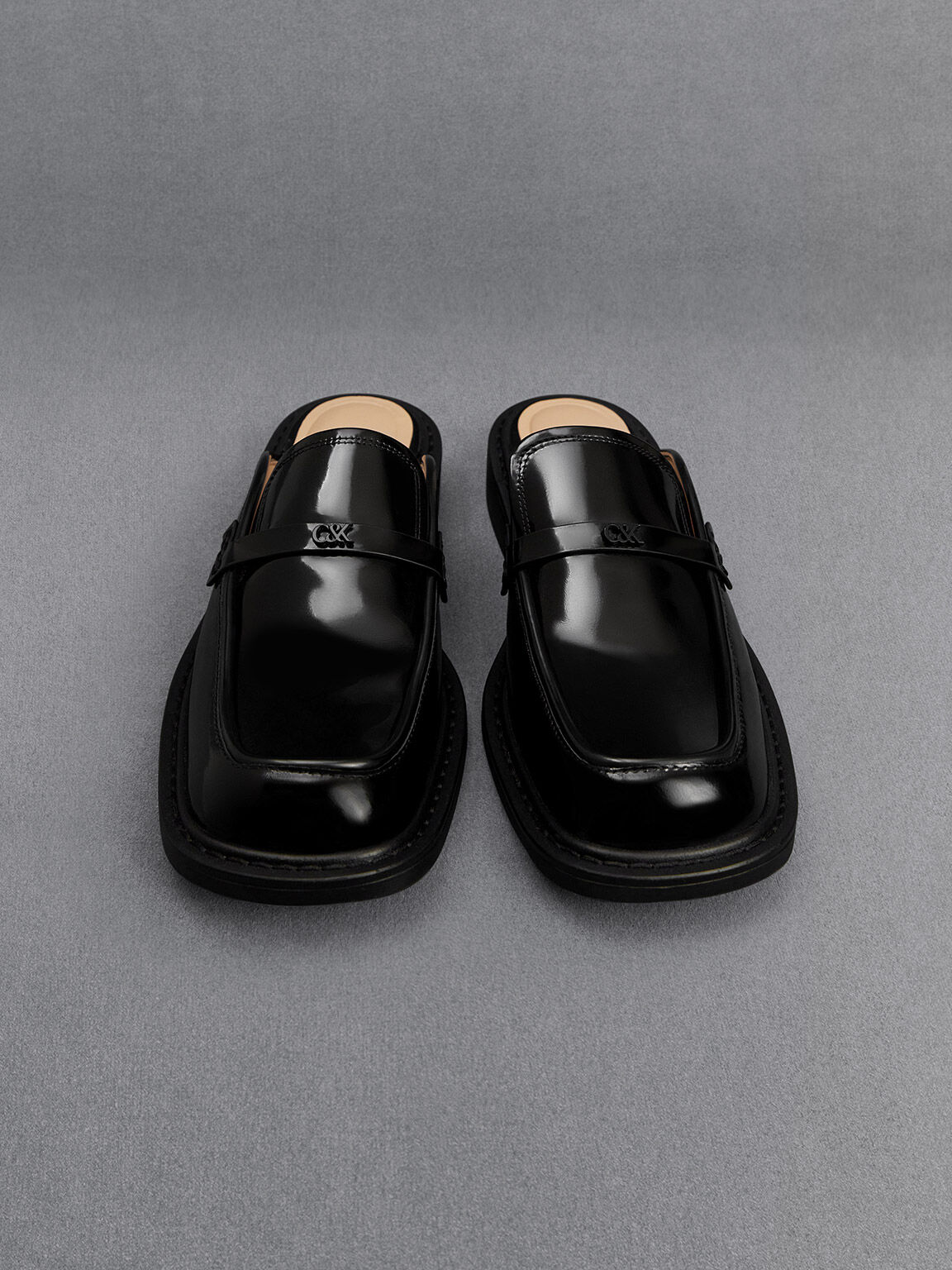 Black Box Tahlia Leather Loafer Mules - CHARLES & KEITH HK