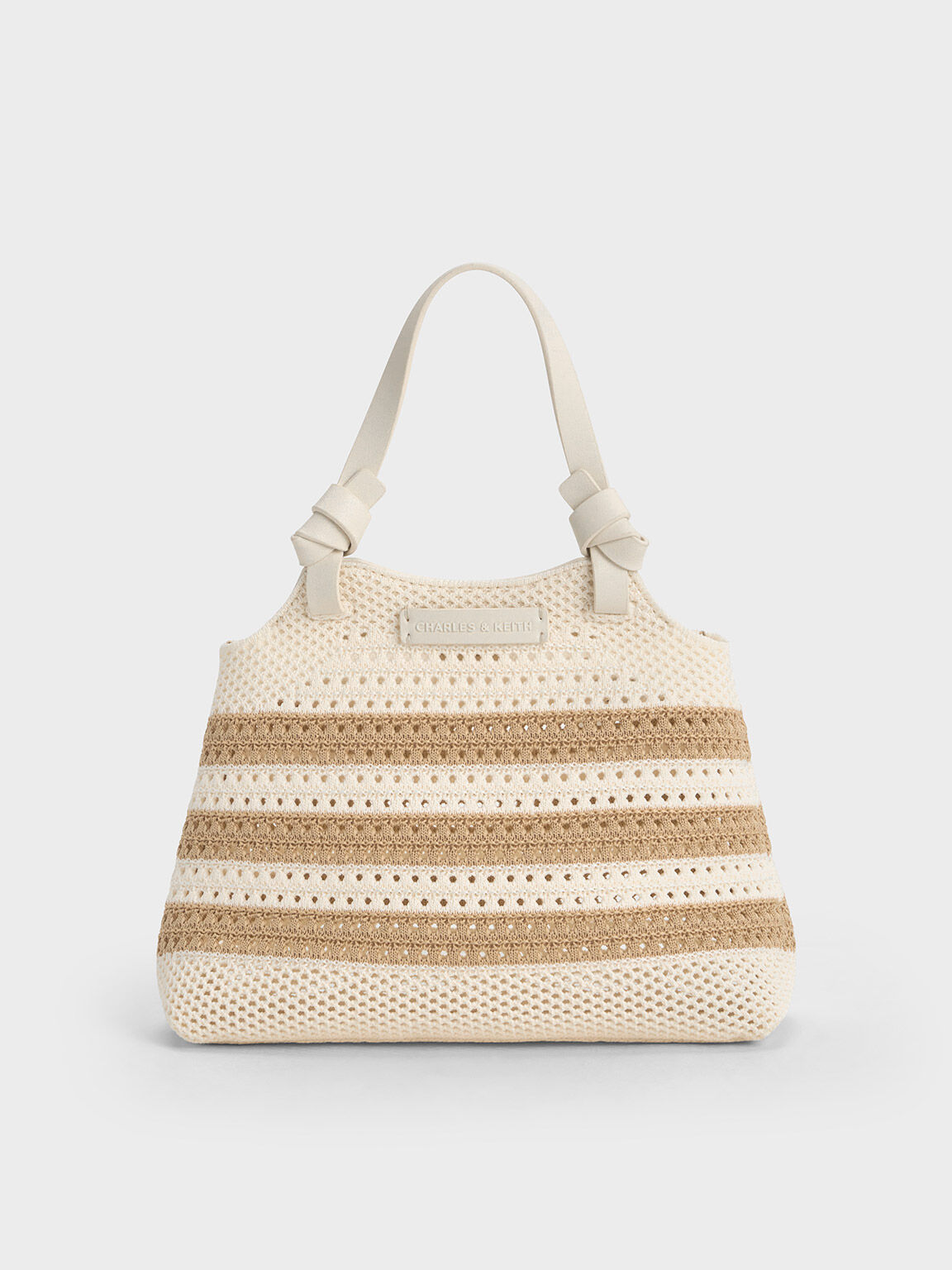 Bolso tote Ida con asa anudada, Arena, hi-res