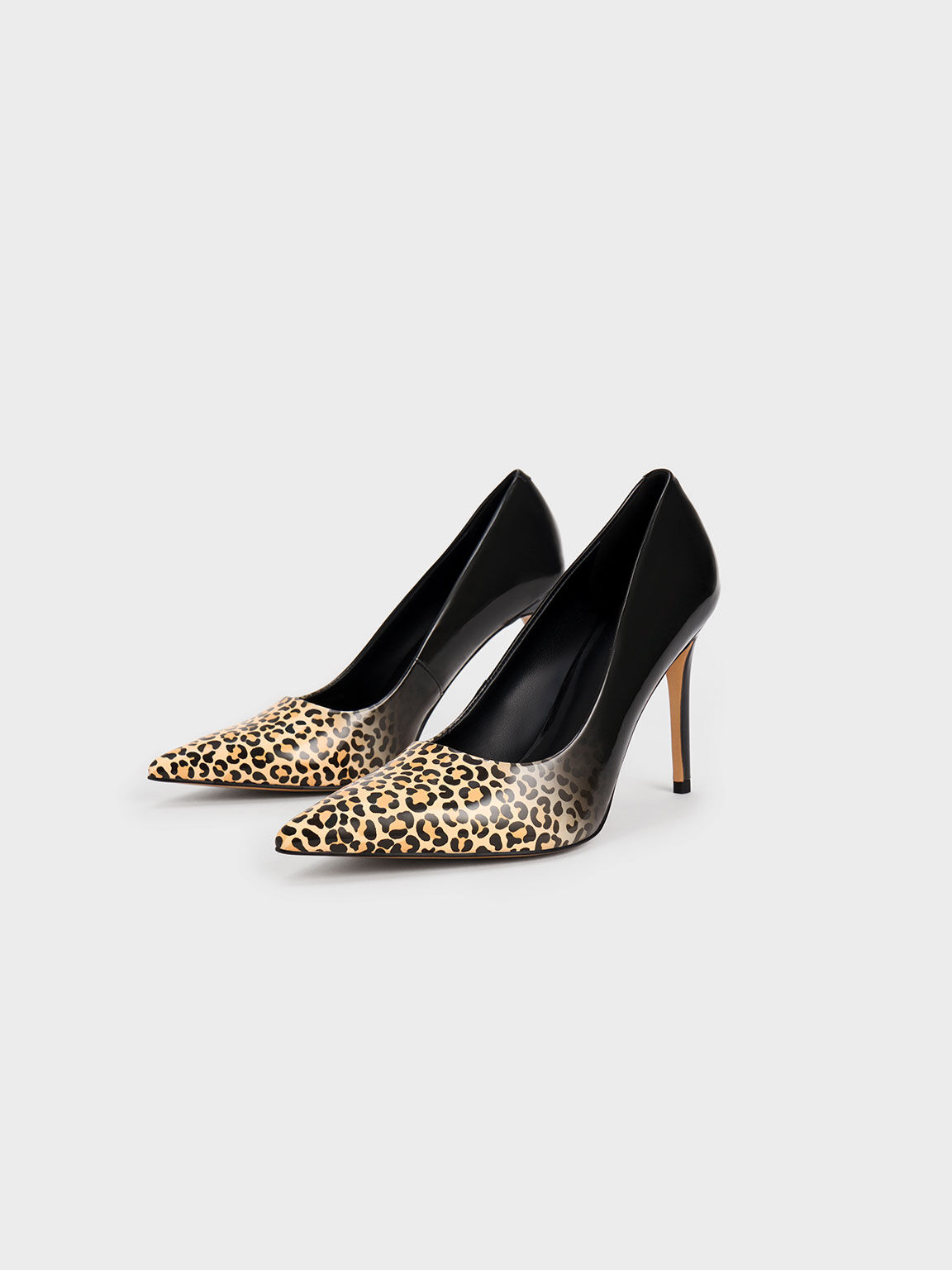 Leopard cheap heel shoes