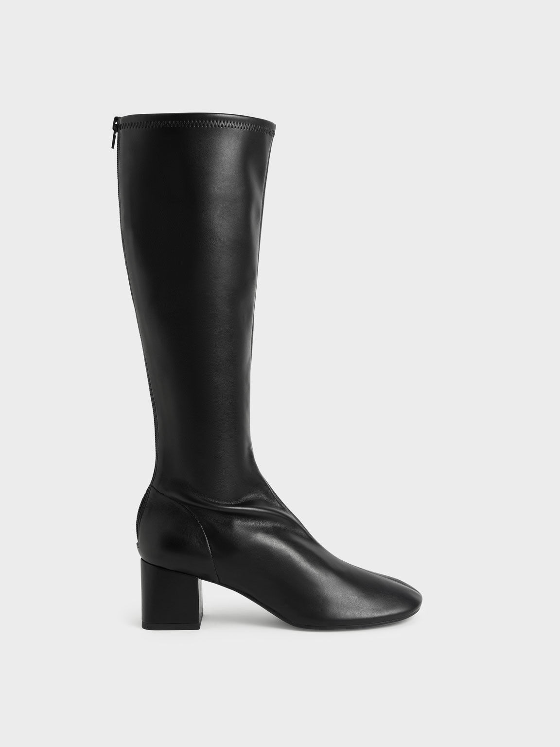 next knee high boots black