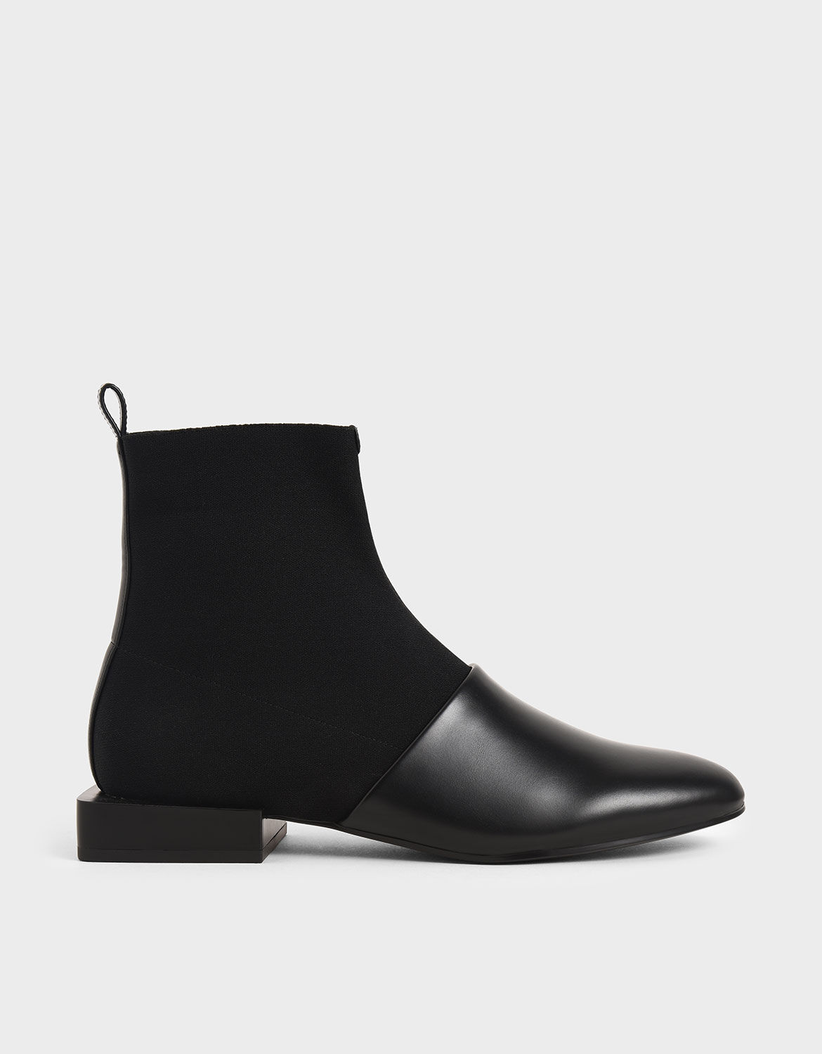 Black Slip-On Ankle Boots | CHARLES 