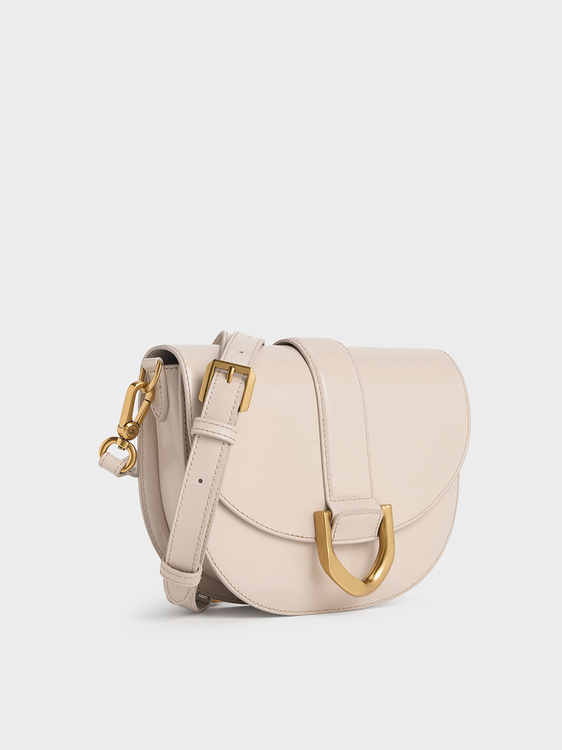 Gabine Leather Saddle Bag, Oat, hi-res