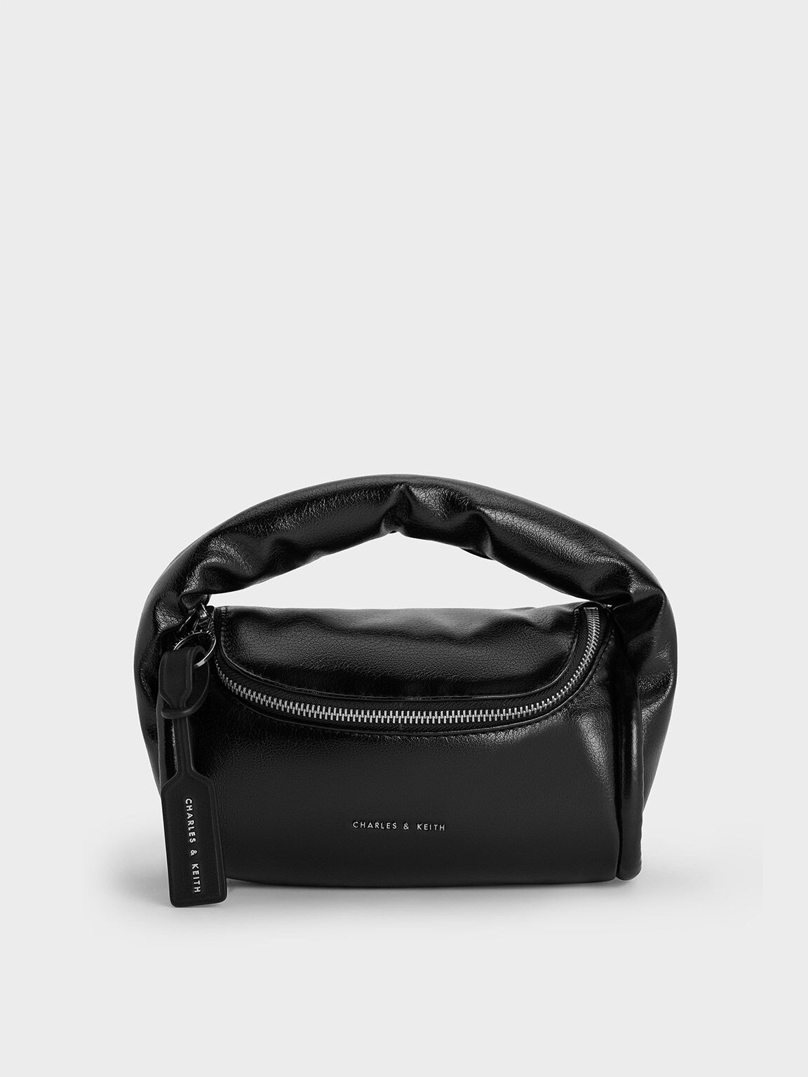 Noir Yama Padded Handle Bag - CHARLES & KEITH US